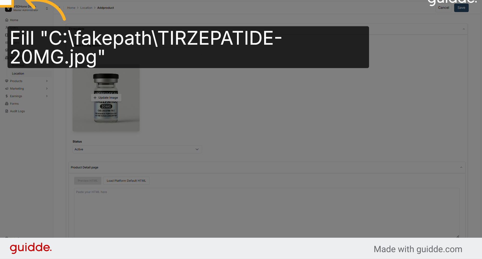 Upload Product Image File