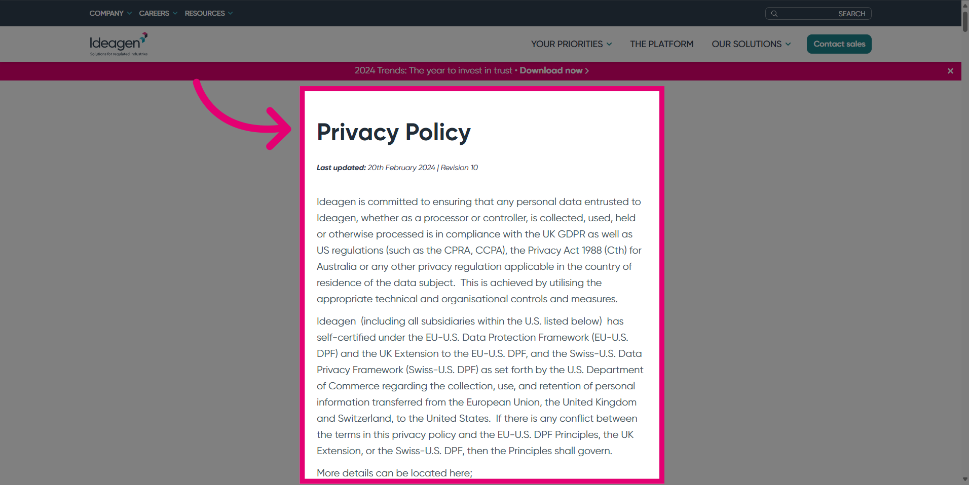 Click 'Privacy Policy'.