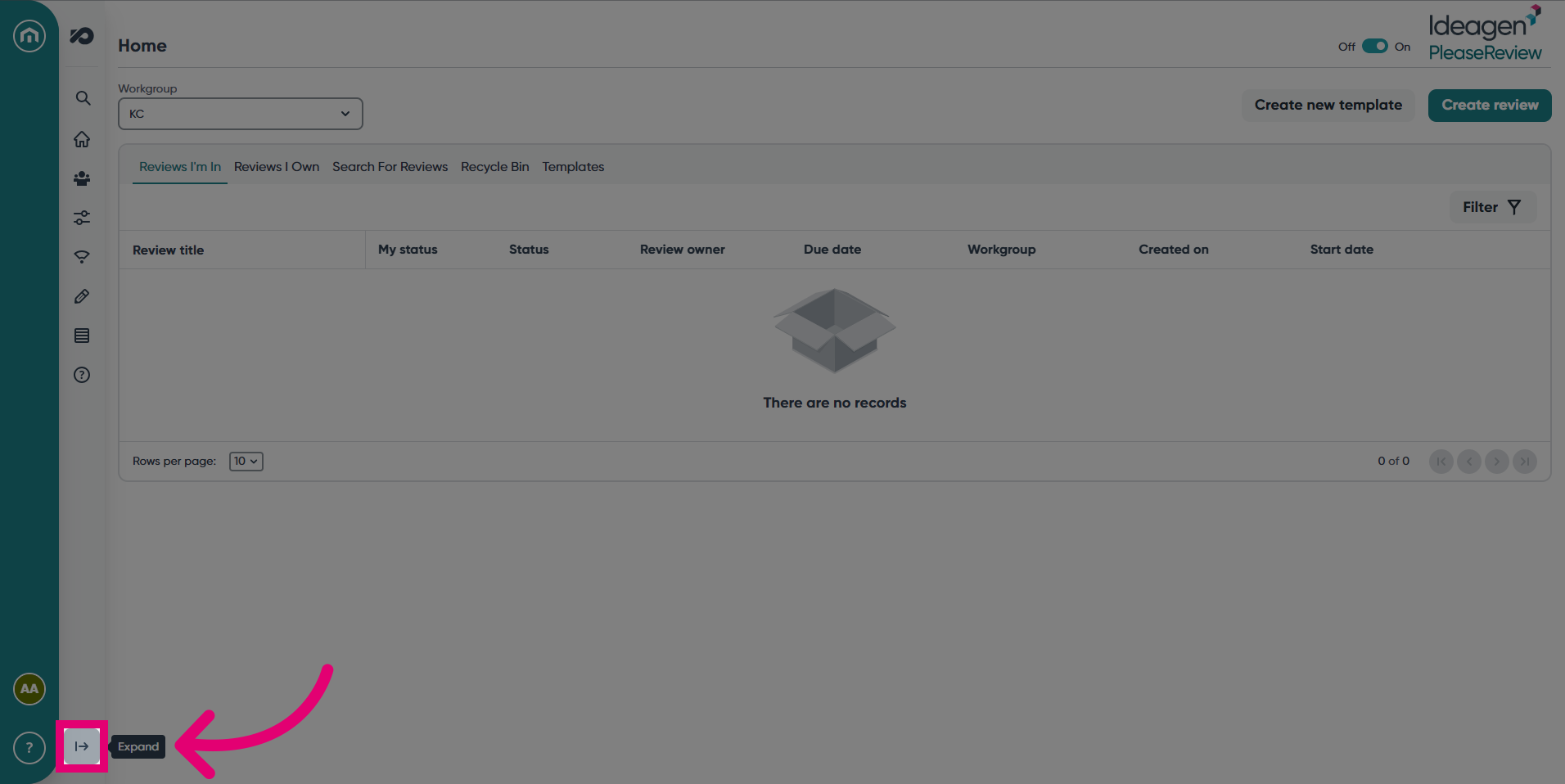 Expand the navigation bar