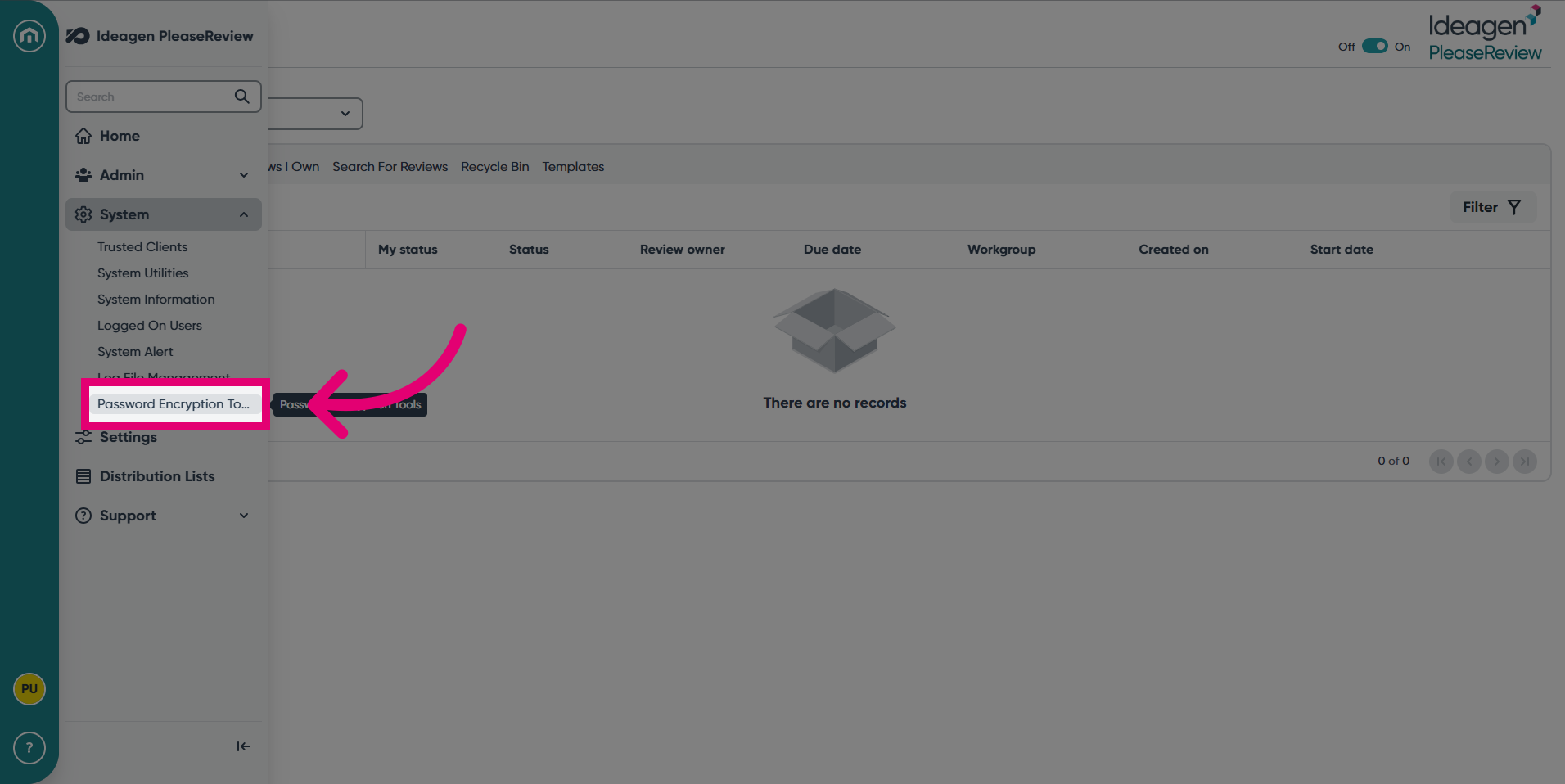 Select 'Password Encryption Tools'