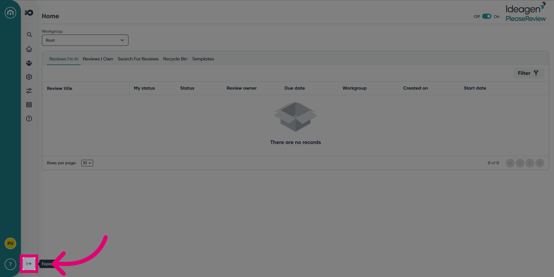 Expand the navigation bar
