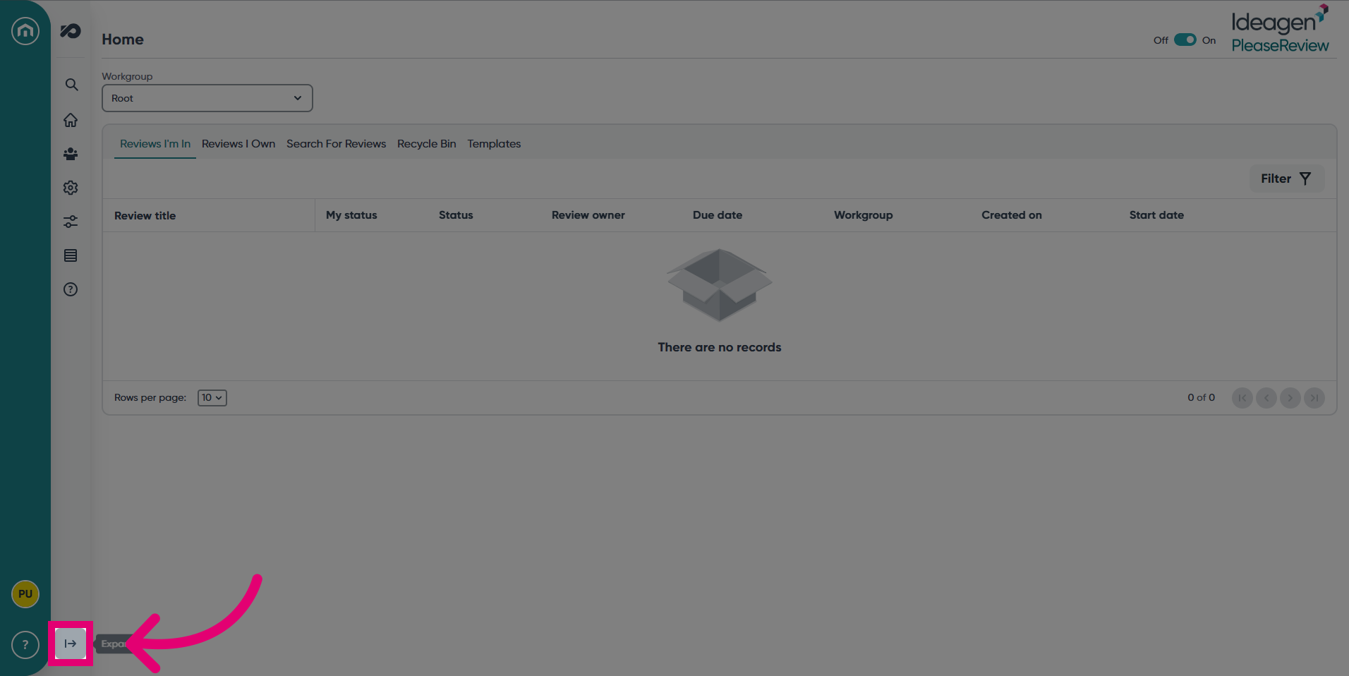 Expand the navigation bar