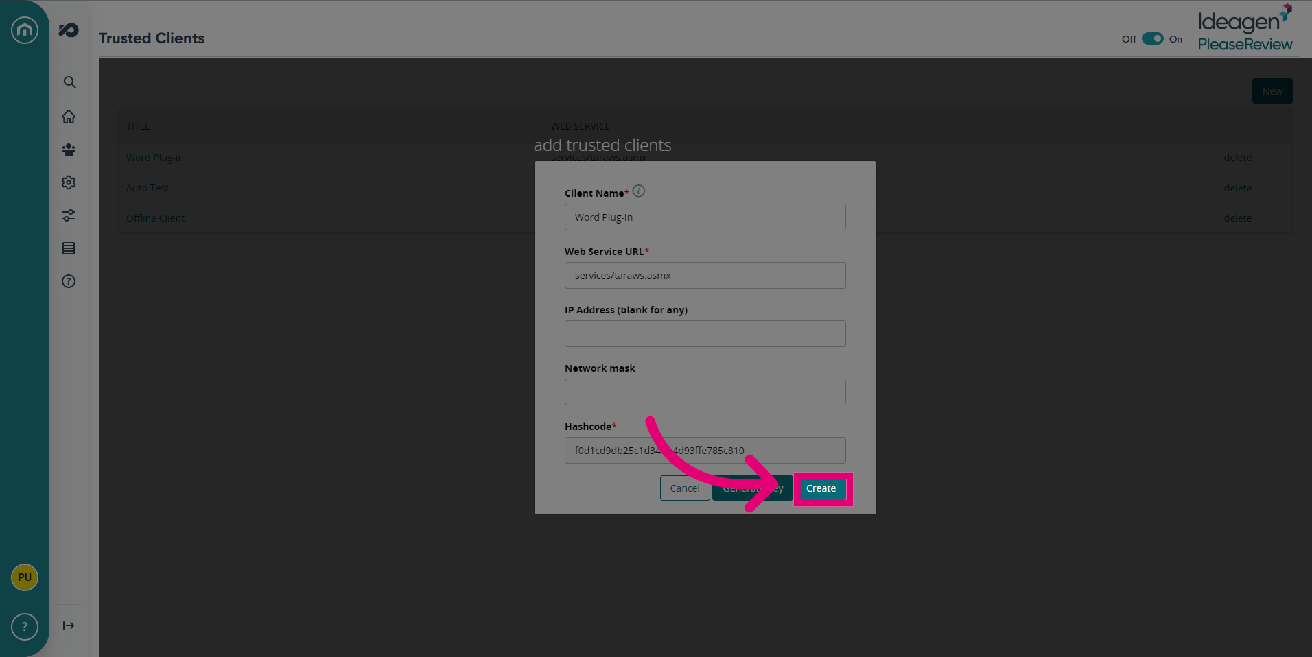 Click 'Create'