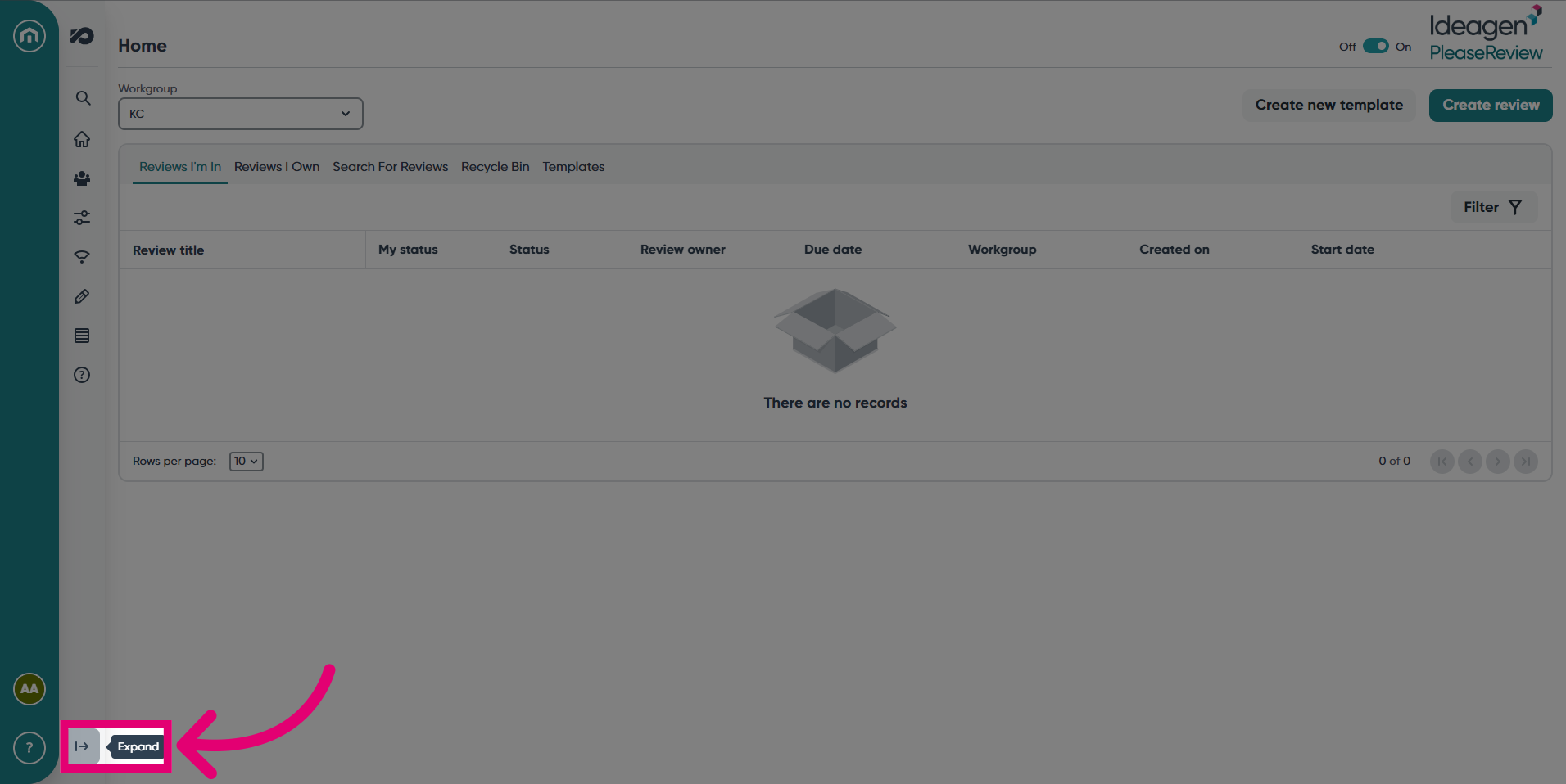 Expand the navigation bar