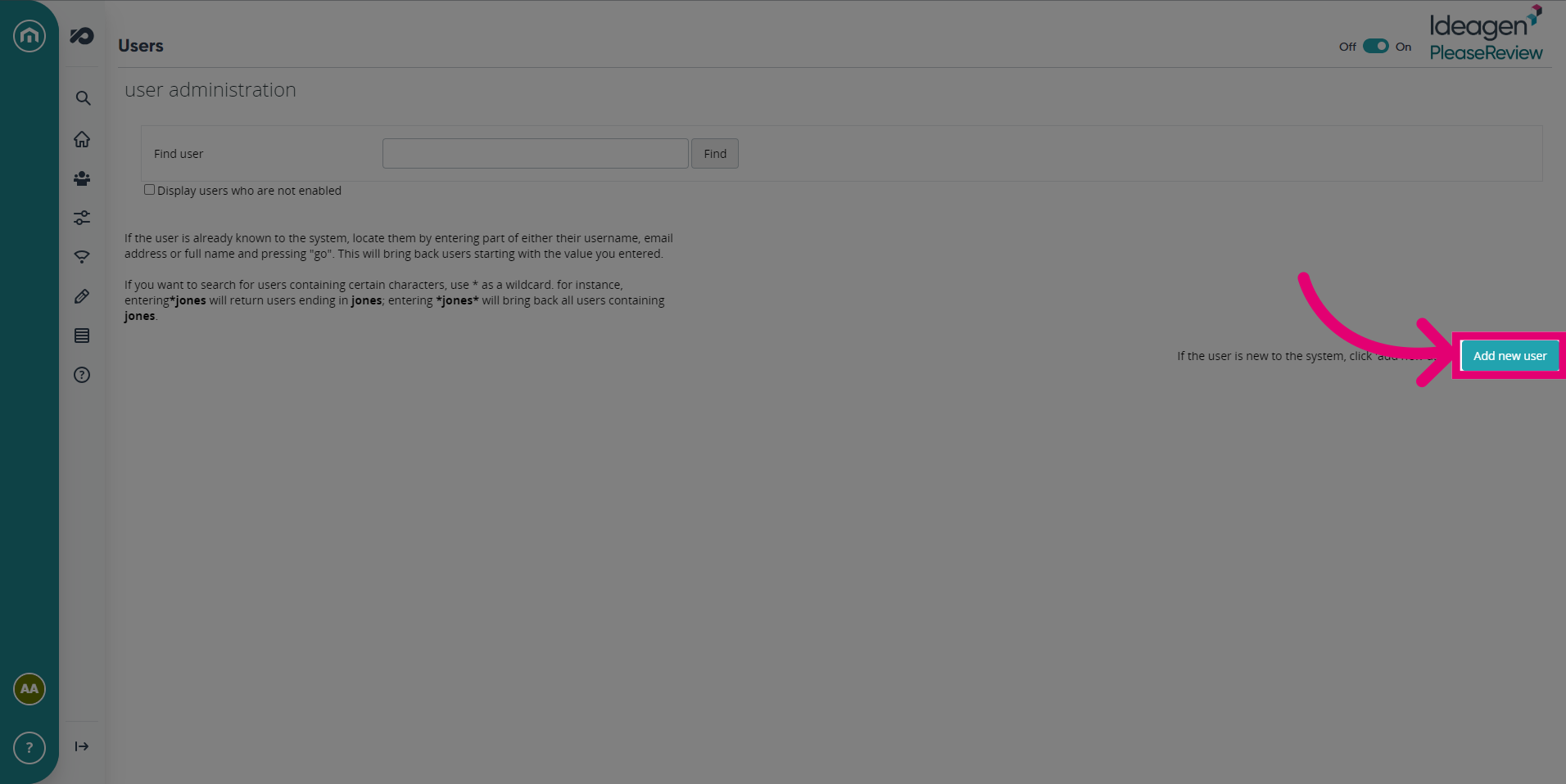Click 'Add new user'