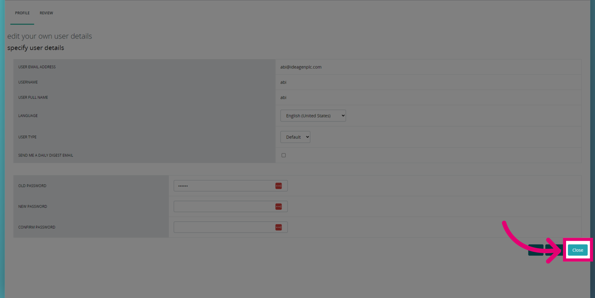 Click 'Close'
