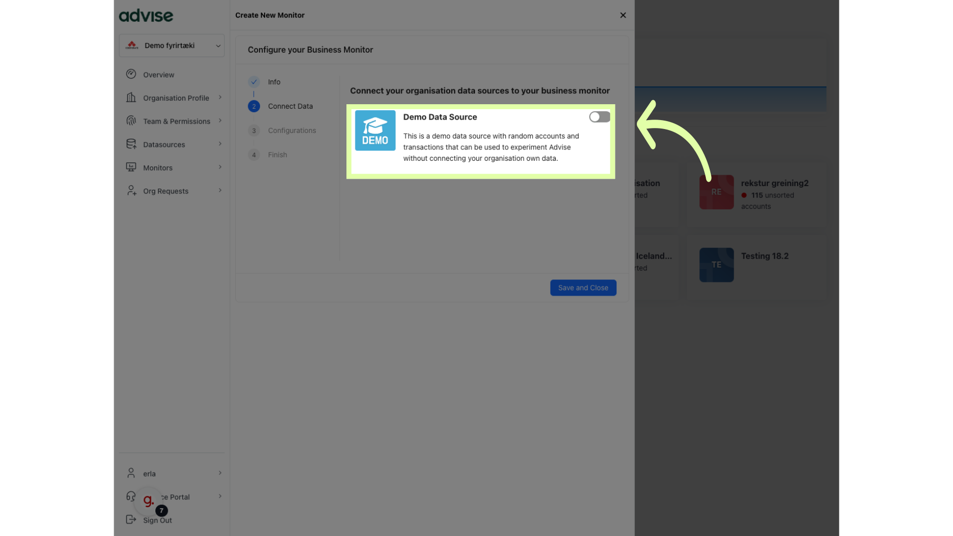 Click here to connect your datasource