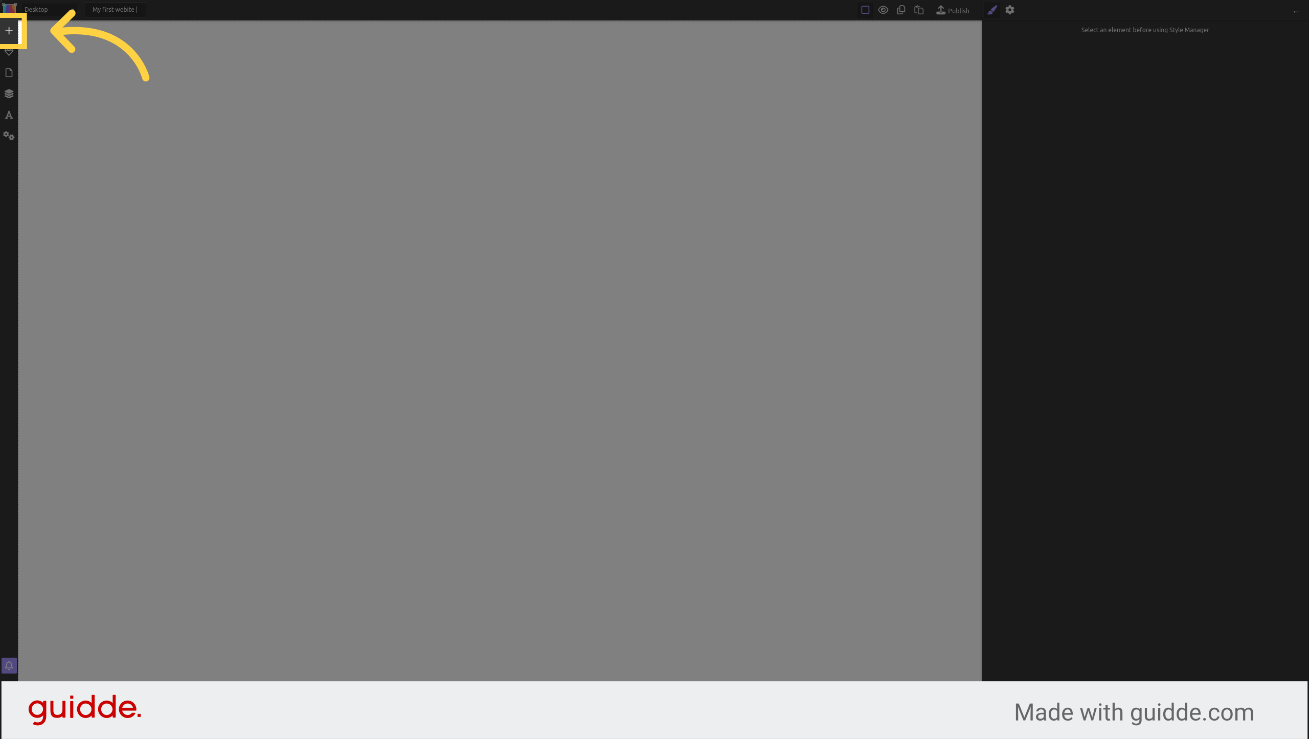 Click the '+' menu