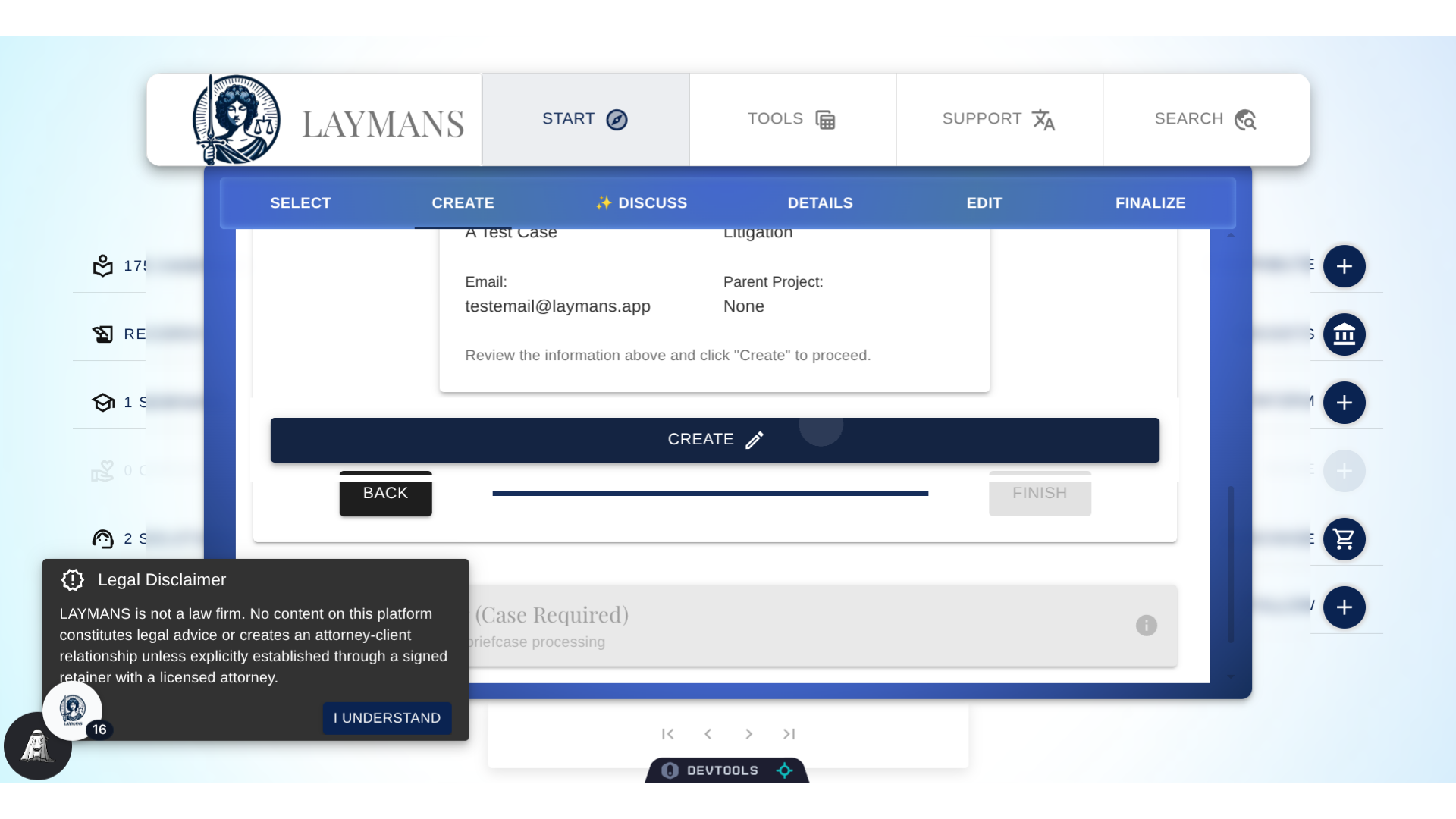 Click 'Create' to Finish