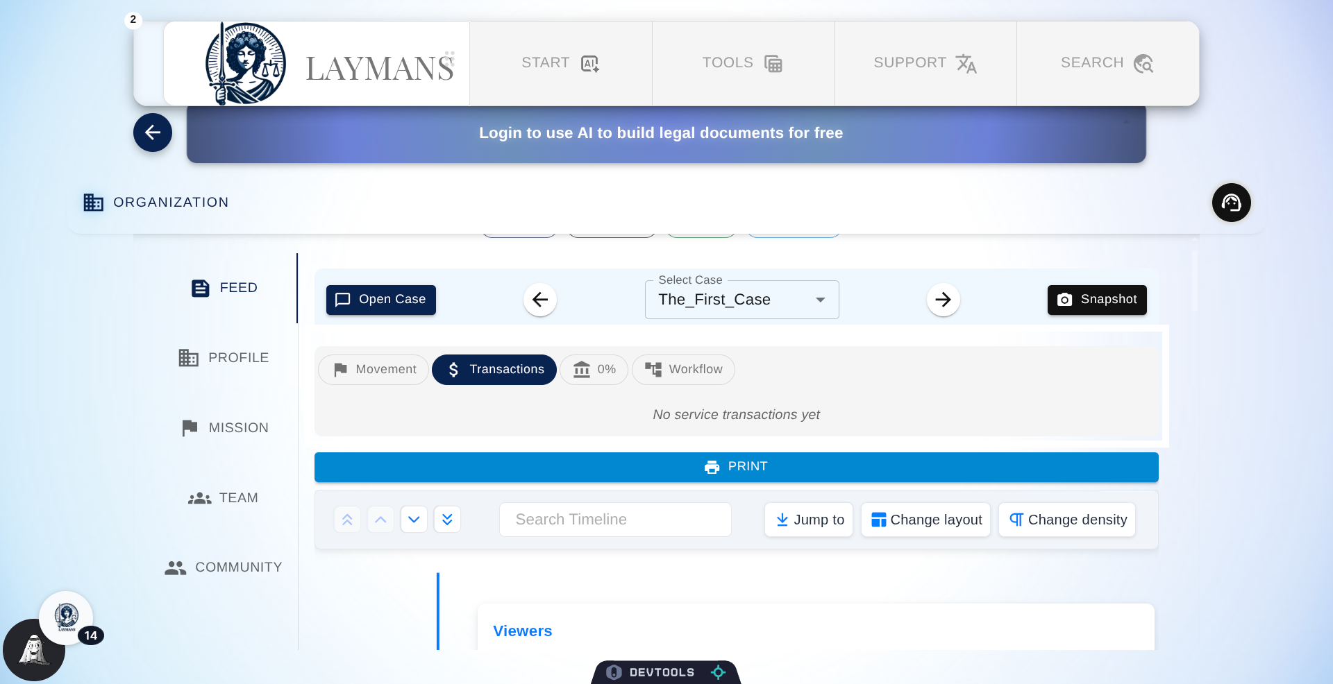 View Service Transactions