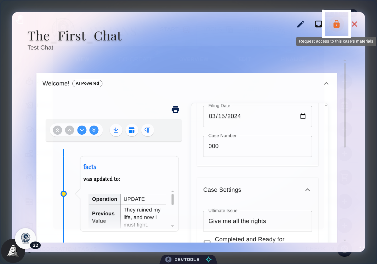Details Toolbar: Share Case