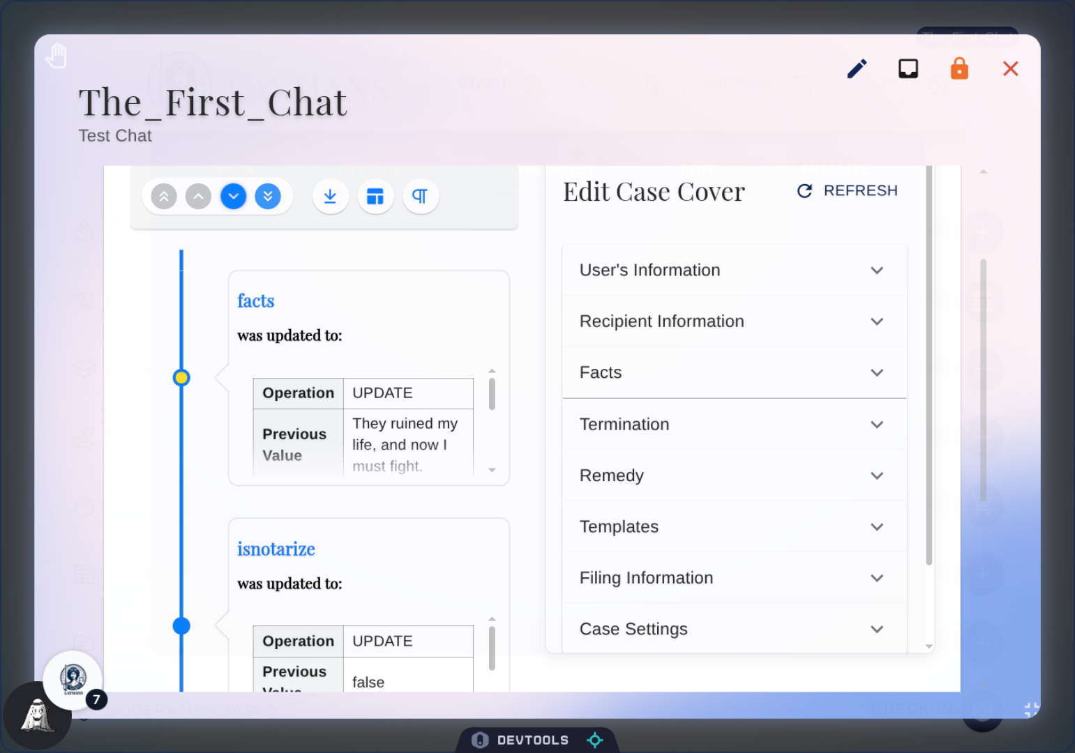 The Project Details Dialog