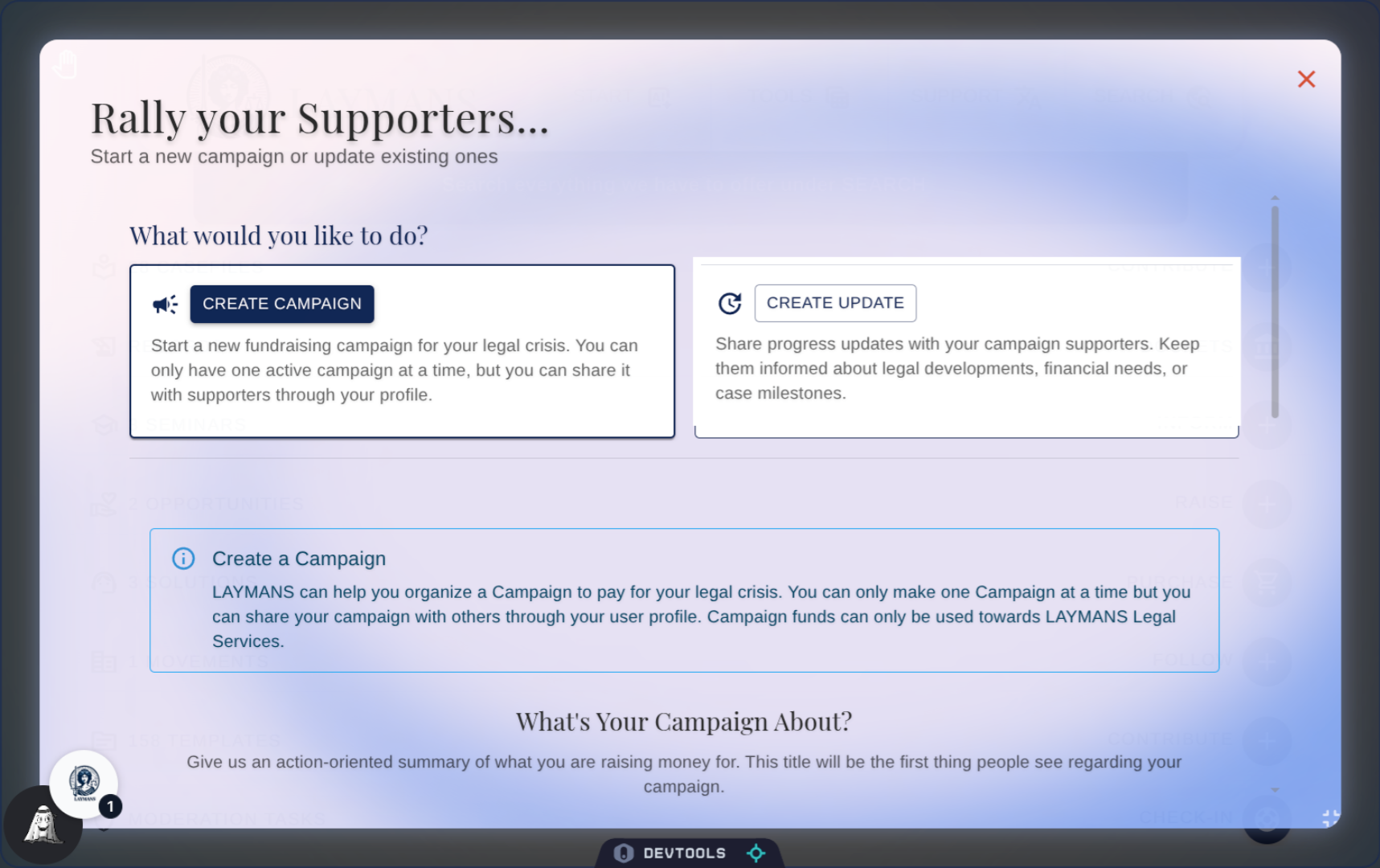 Click 'Create Update' 