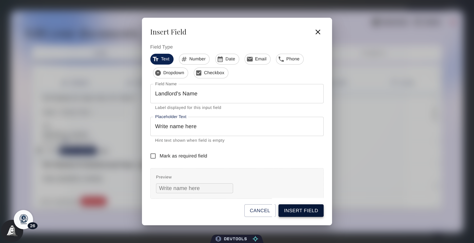 Insert Field into Document