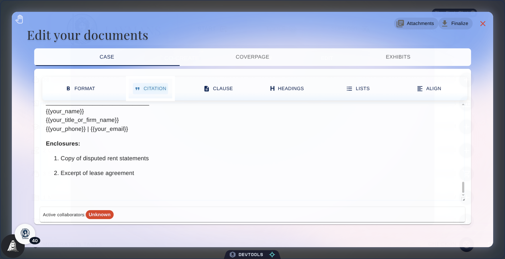 Open Citation Section