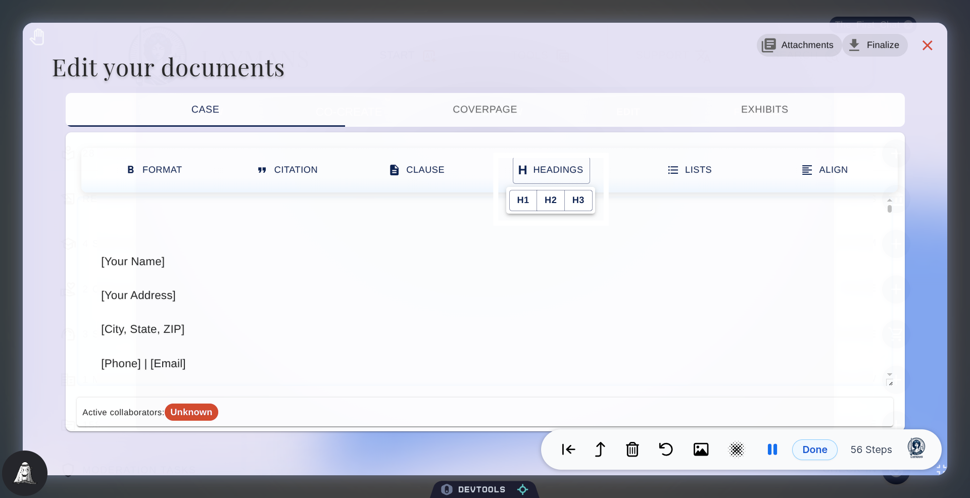Select Heading Levels
