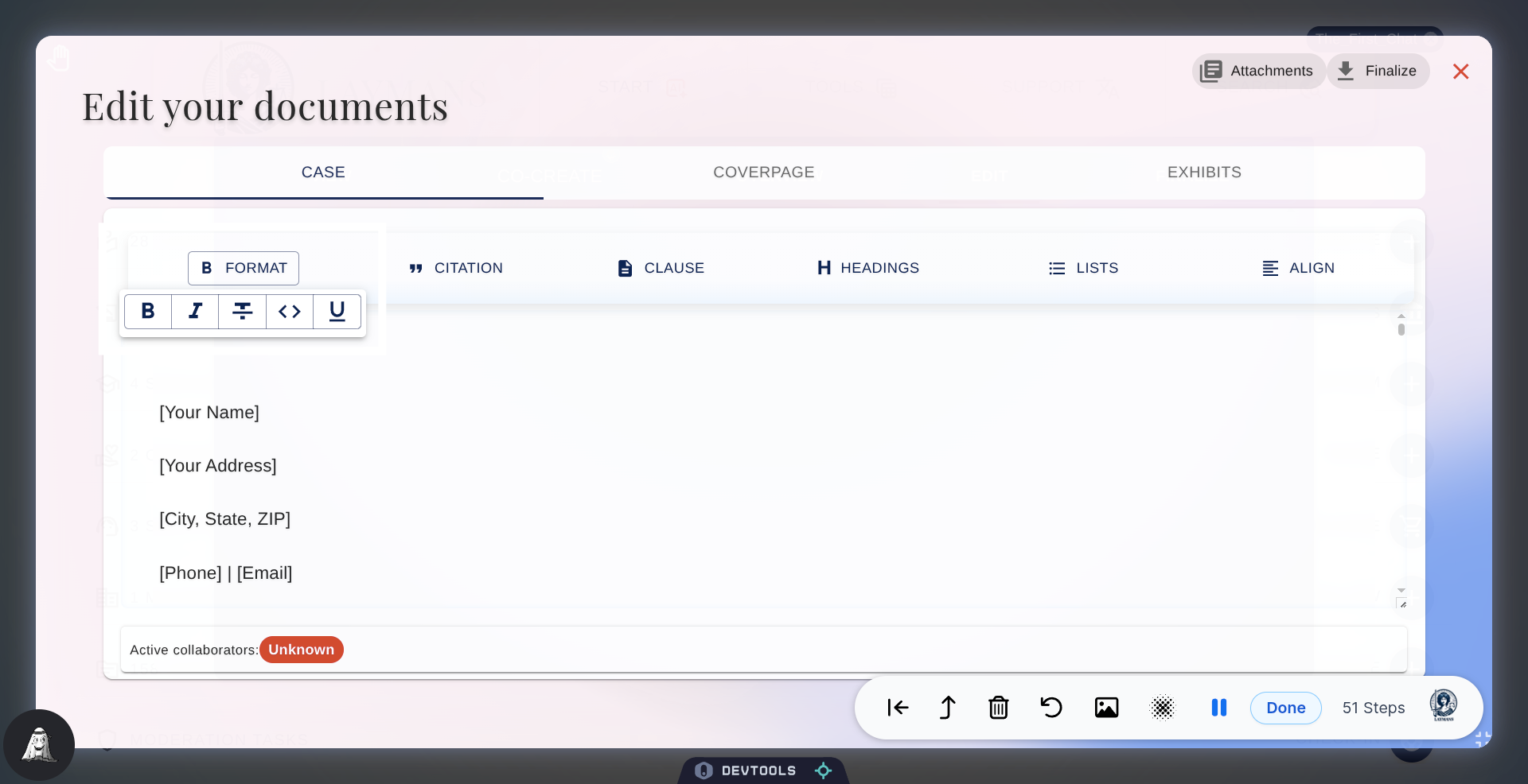 Click Formatting Option Link