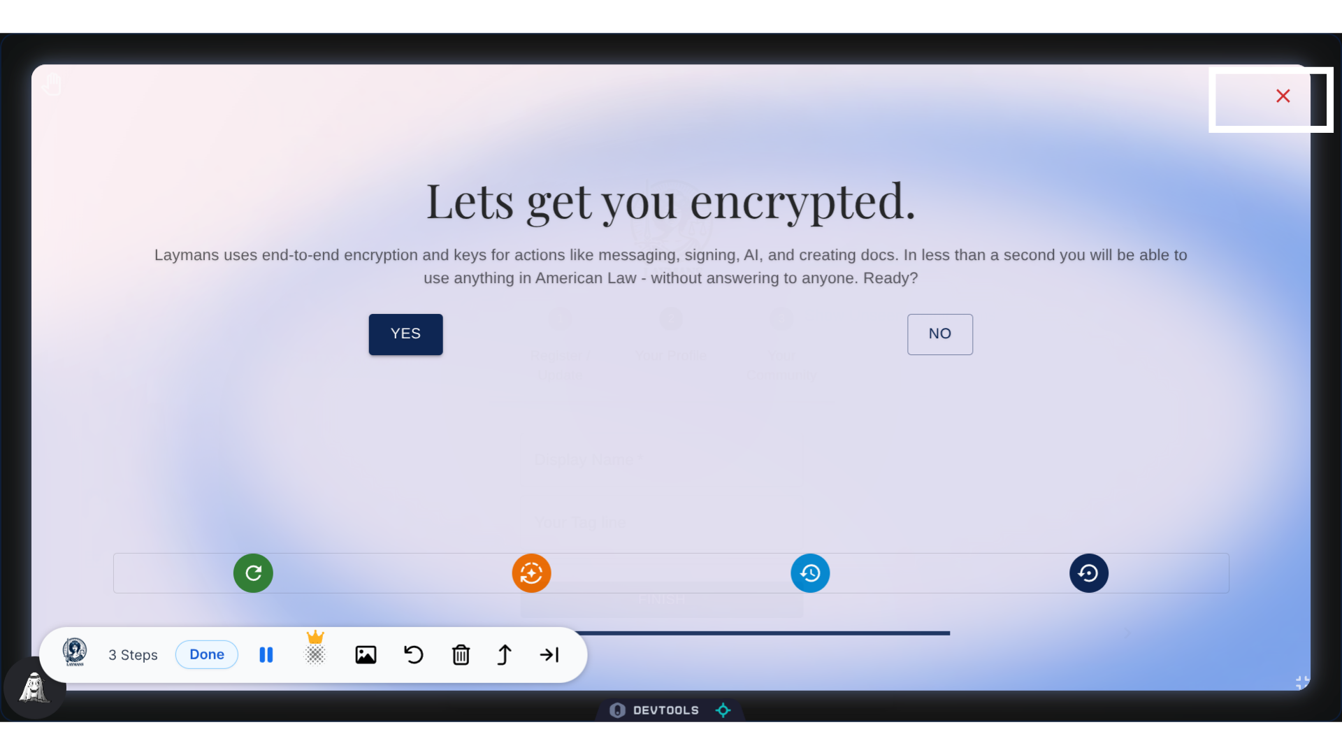 Lets close the Encryption Dialog for now