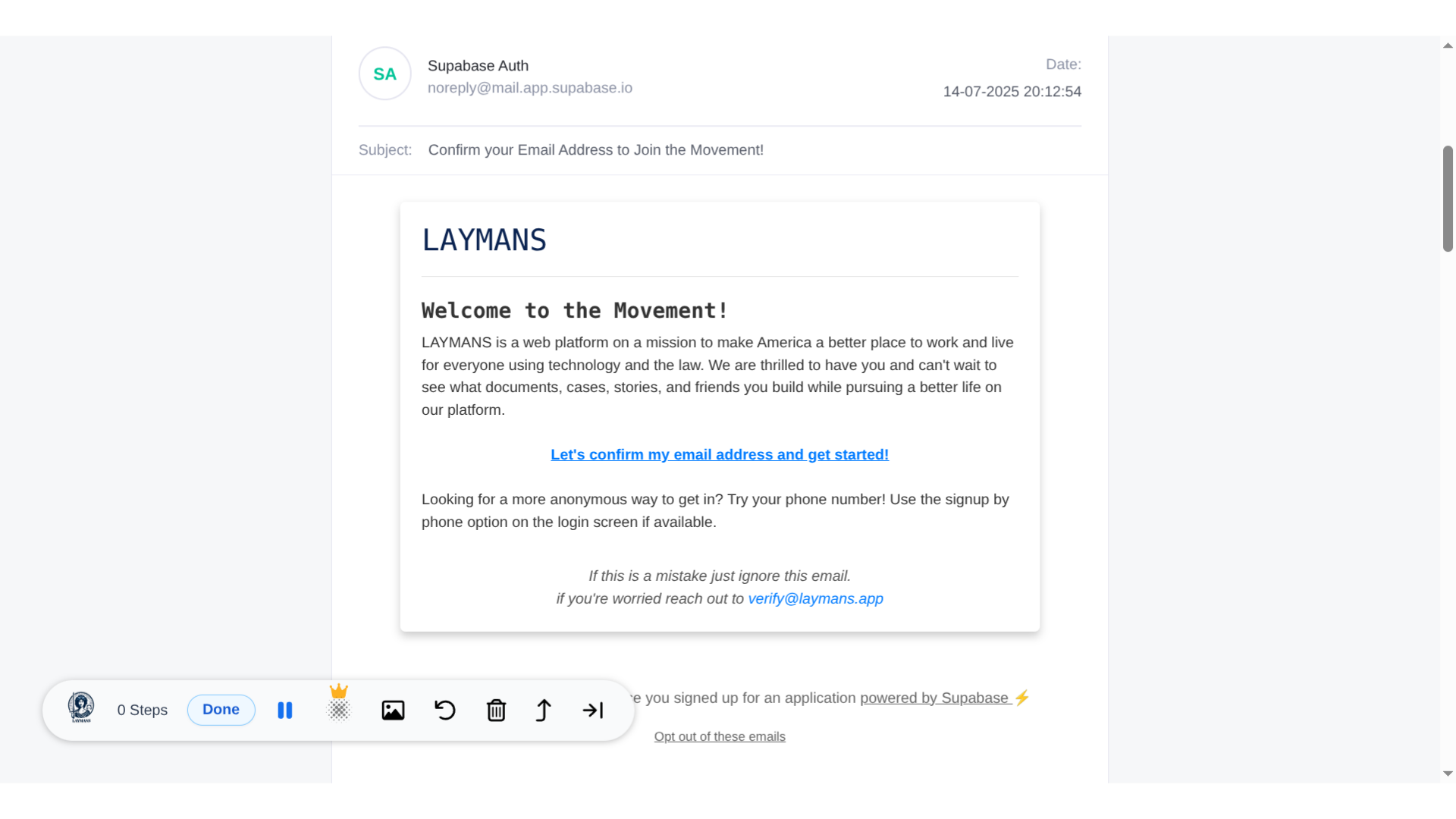 Click 'Let's confirm my email address and get started!'