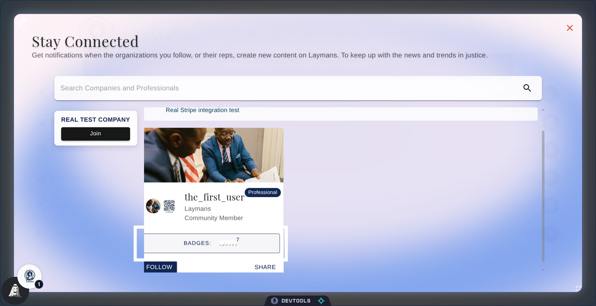 Click 'Badges' to access their badges
