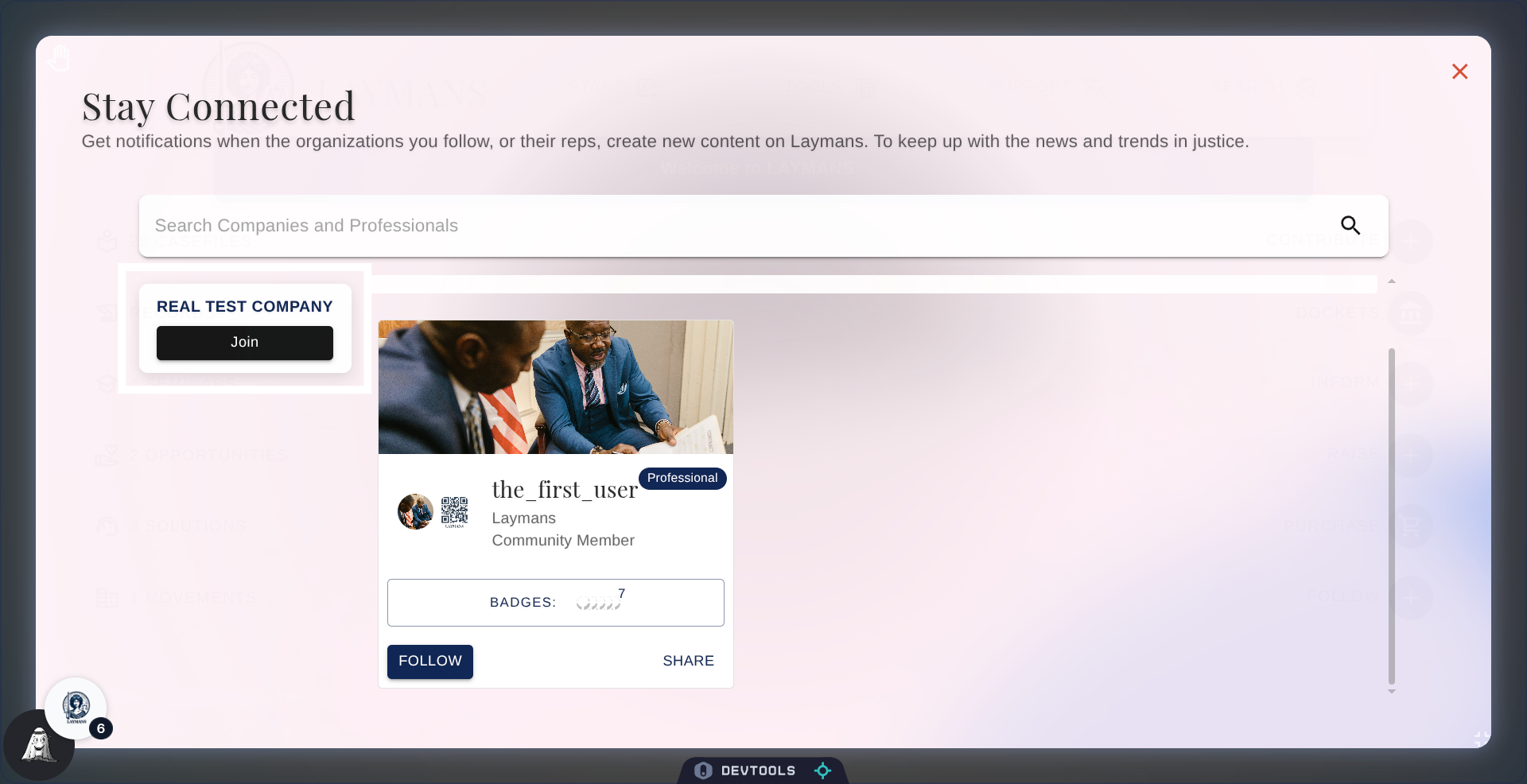 Click the Company's Name