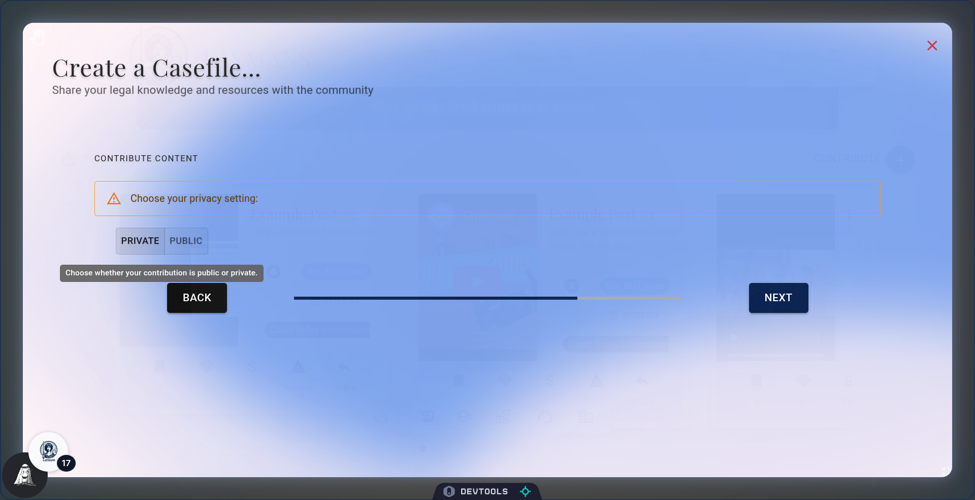 Casefiles can be Private OR Public