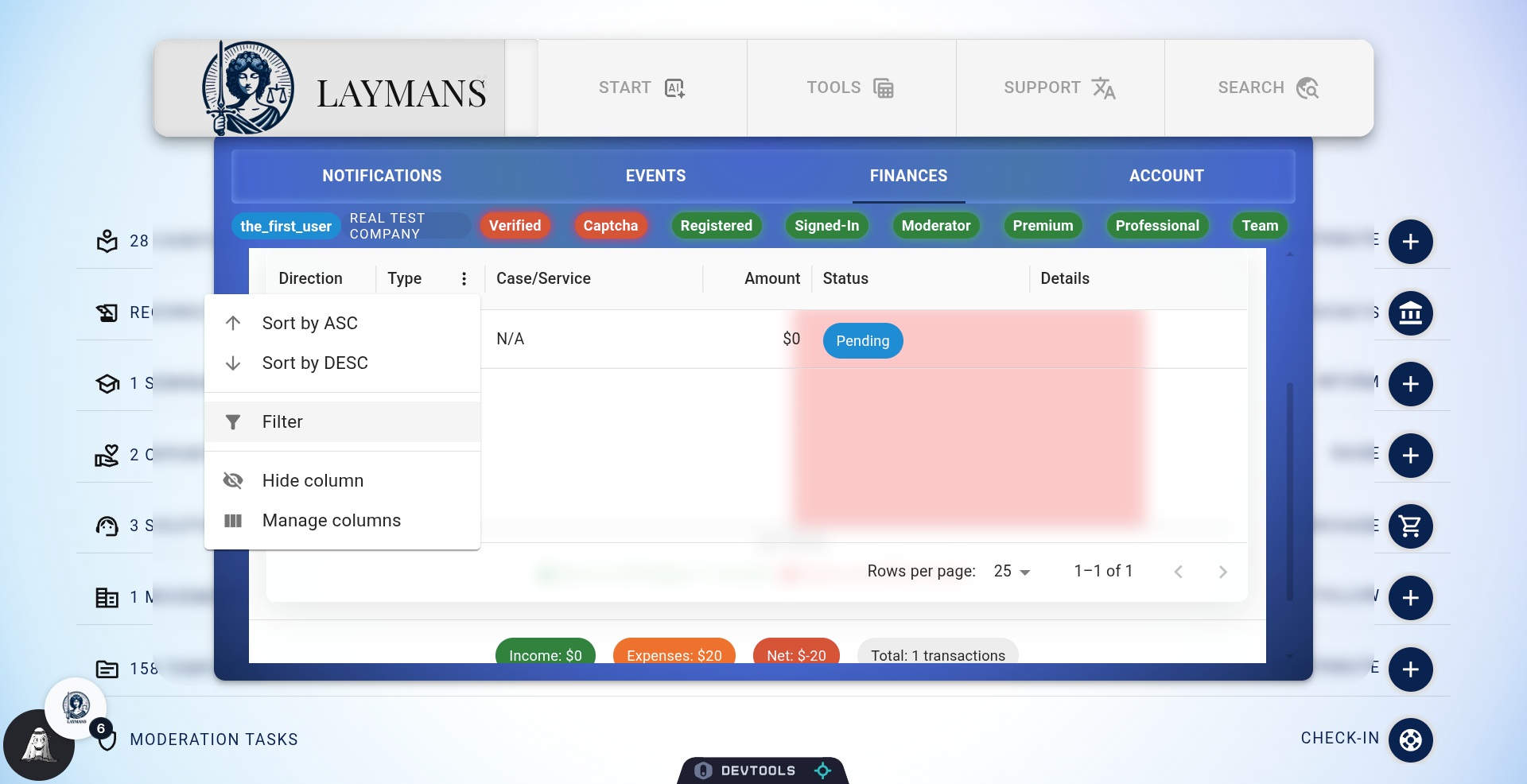Click 'Filter' in the sub-menu under '...'