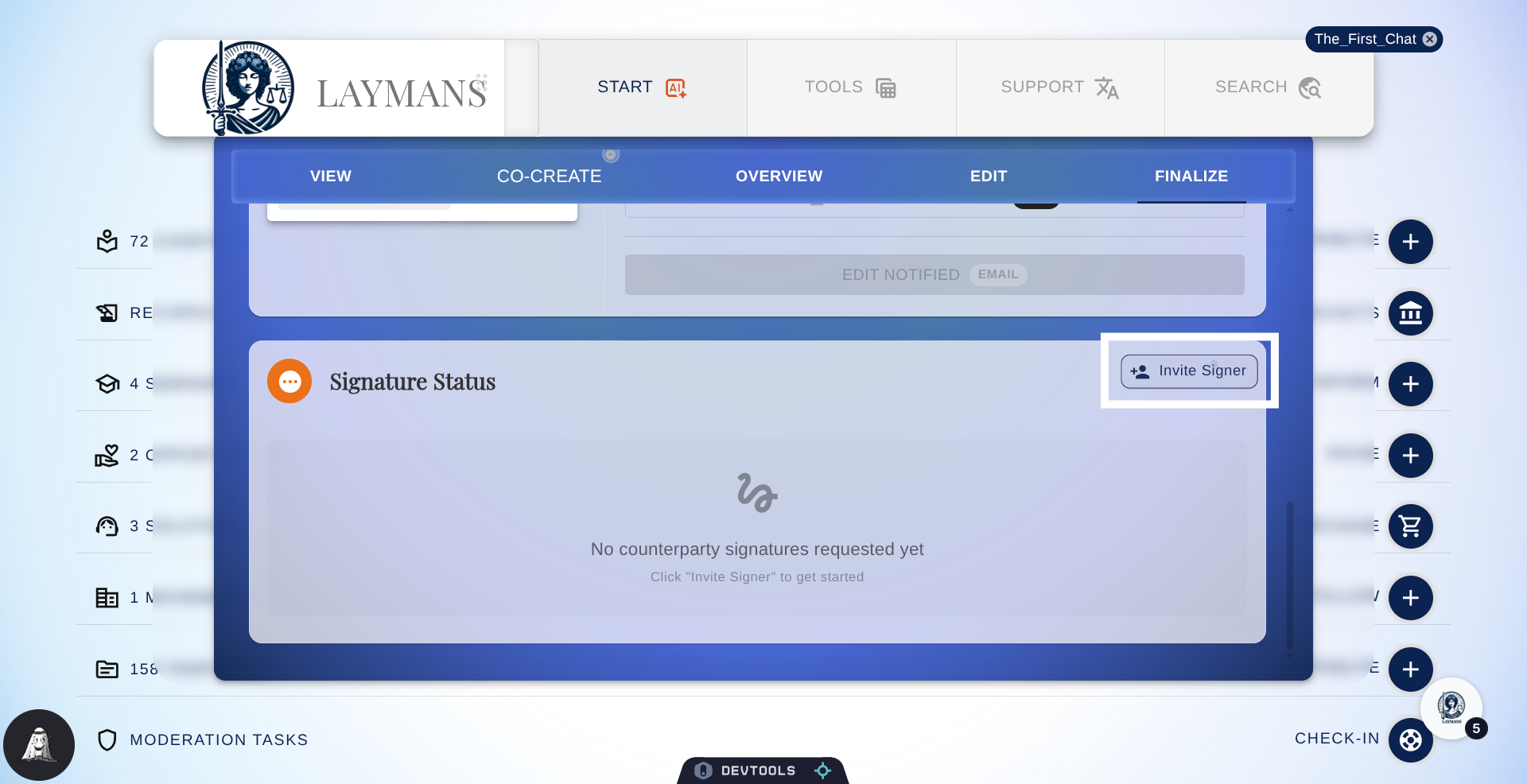 Click 'Invite Signer'