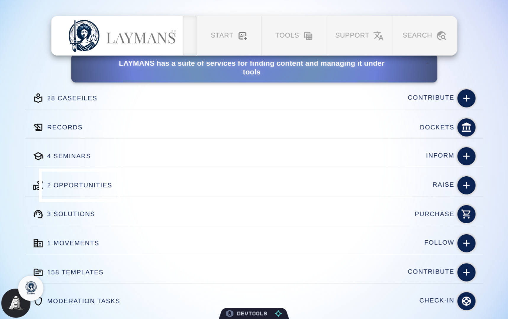 Click 'Opportunities' on the Homepage.