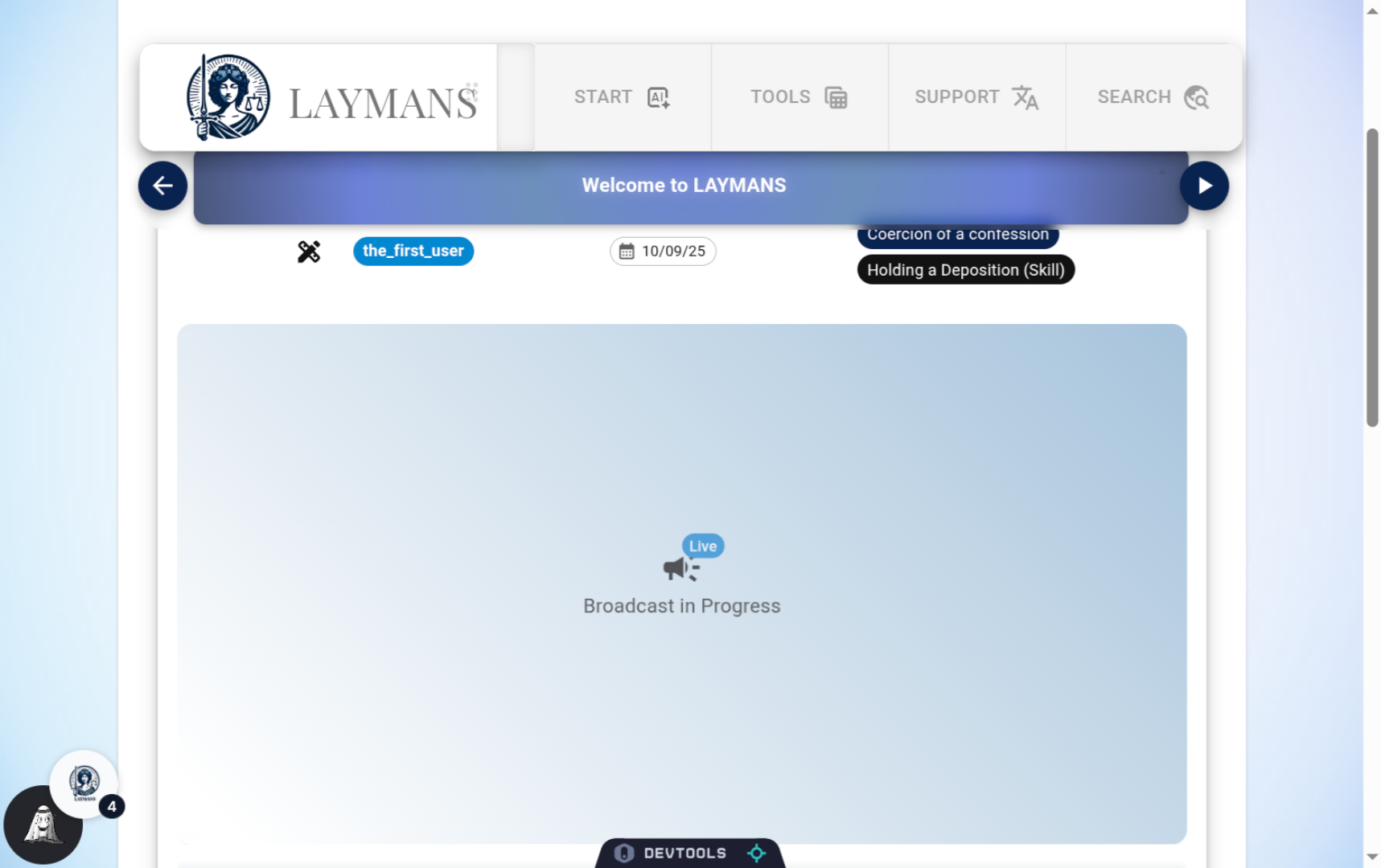 Click the Broadcast Icon