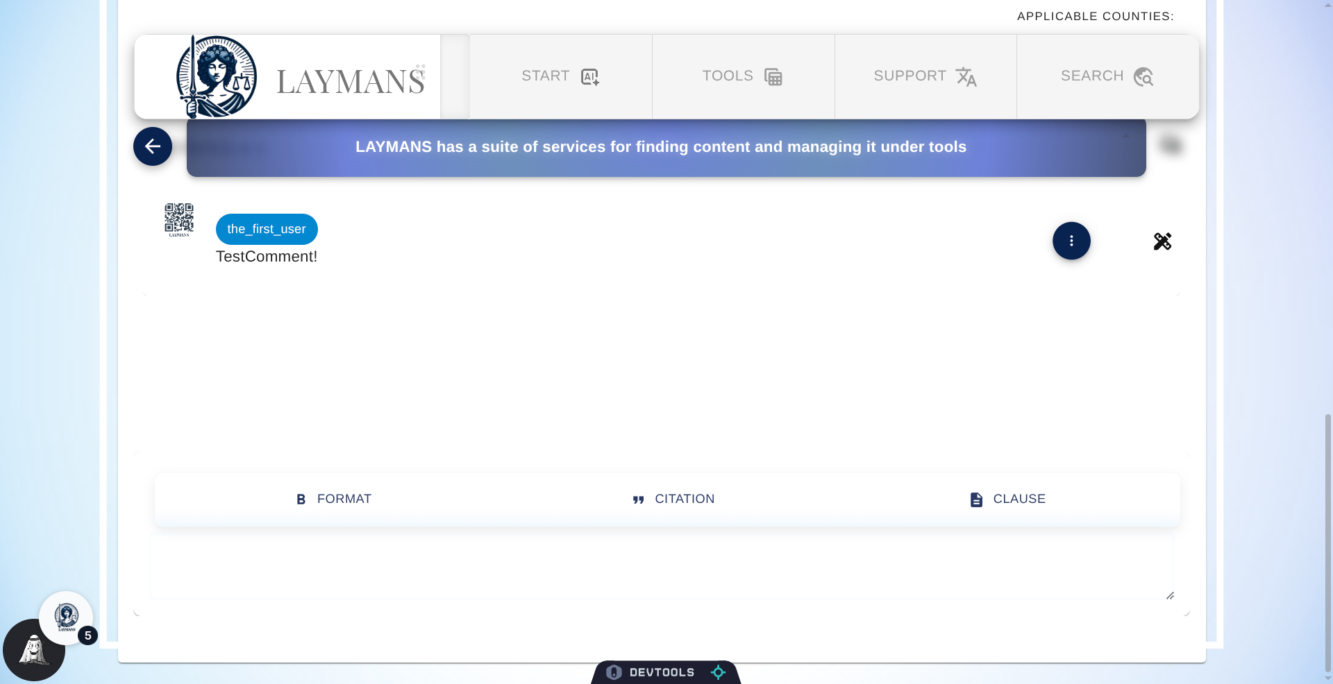 The Review Secion on the Service's Detail PAge