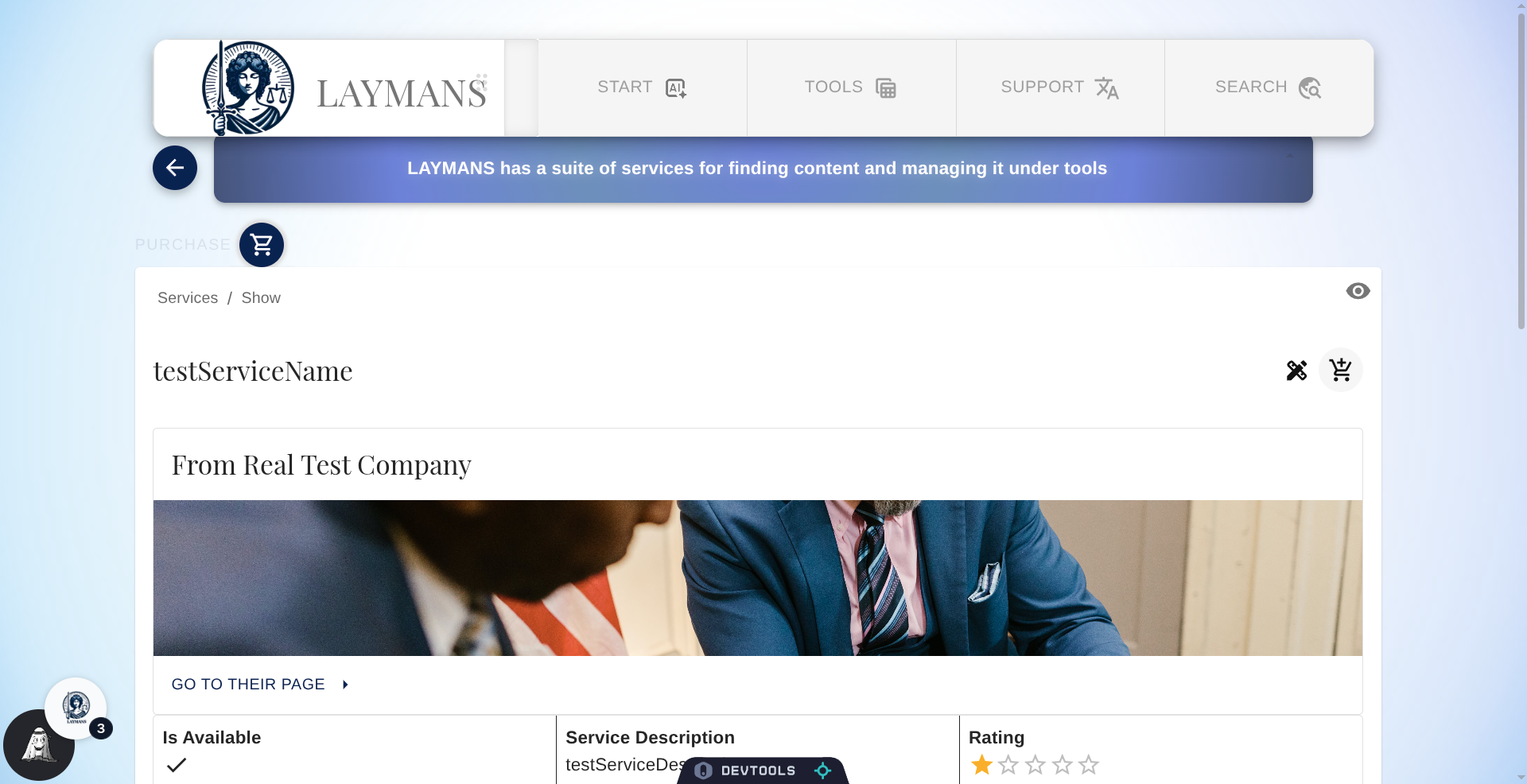The Service Details Page