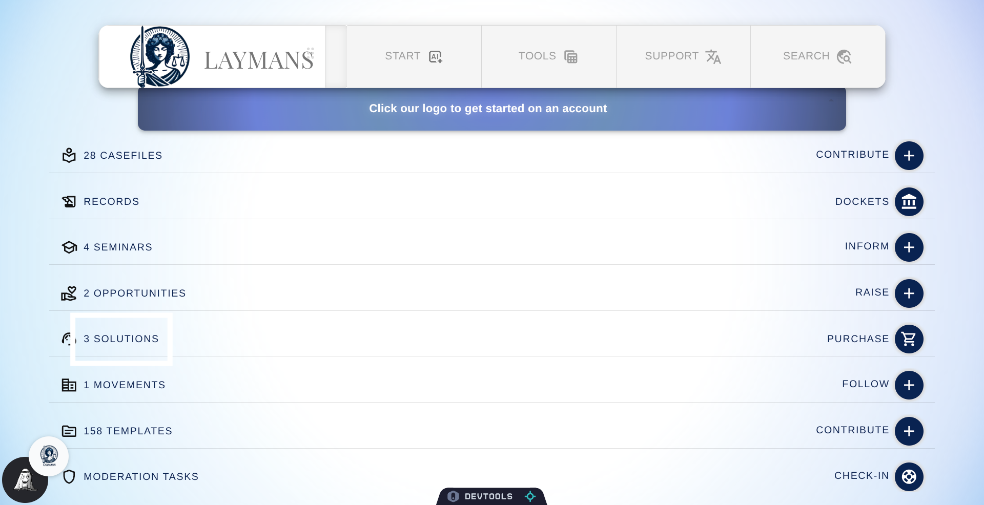 Choose Solutions on the Homepage