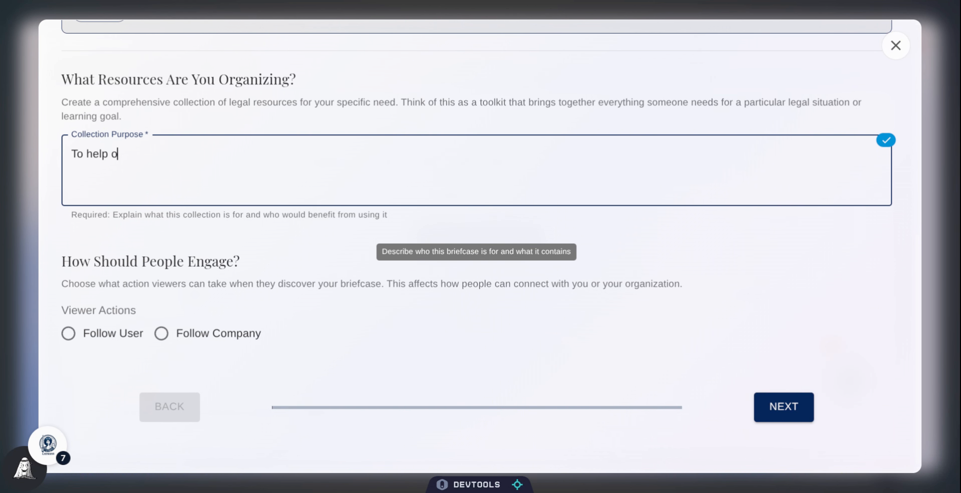 Select your engagement option