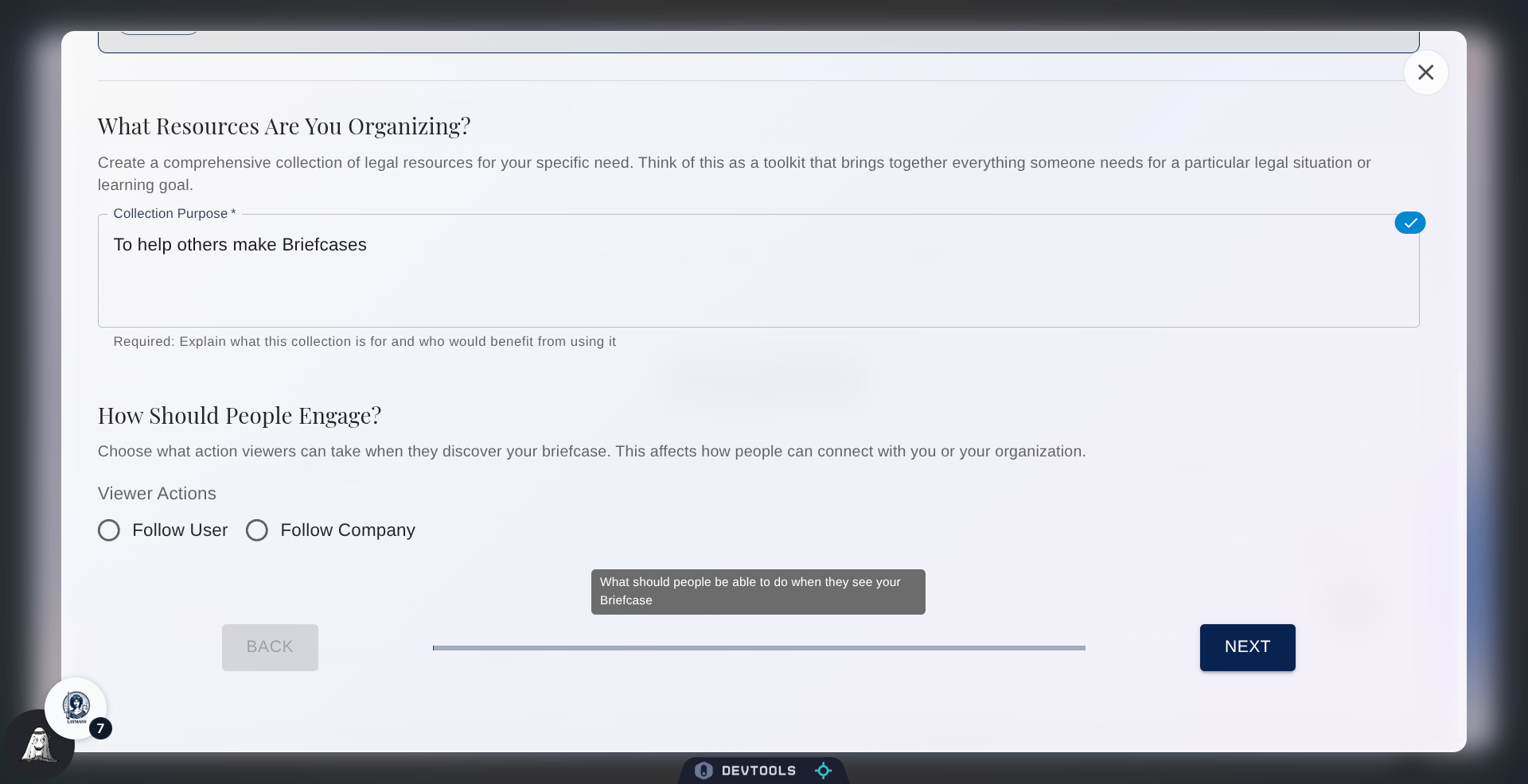 Select an Engagement Option