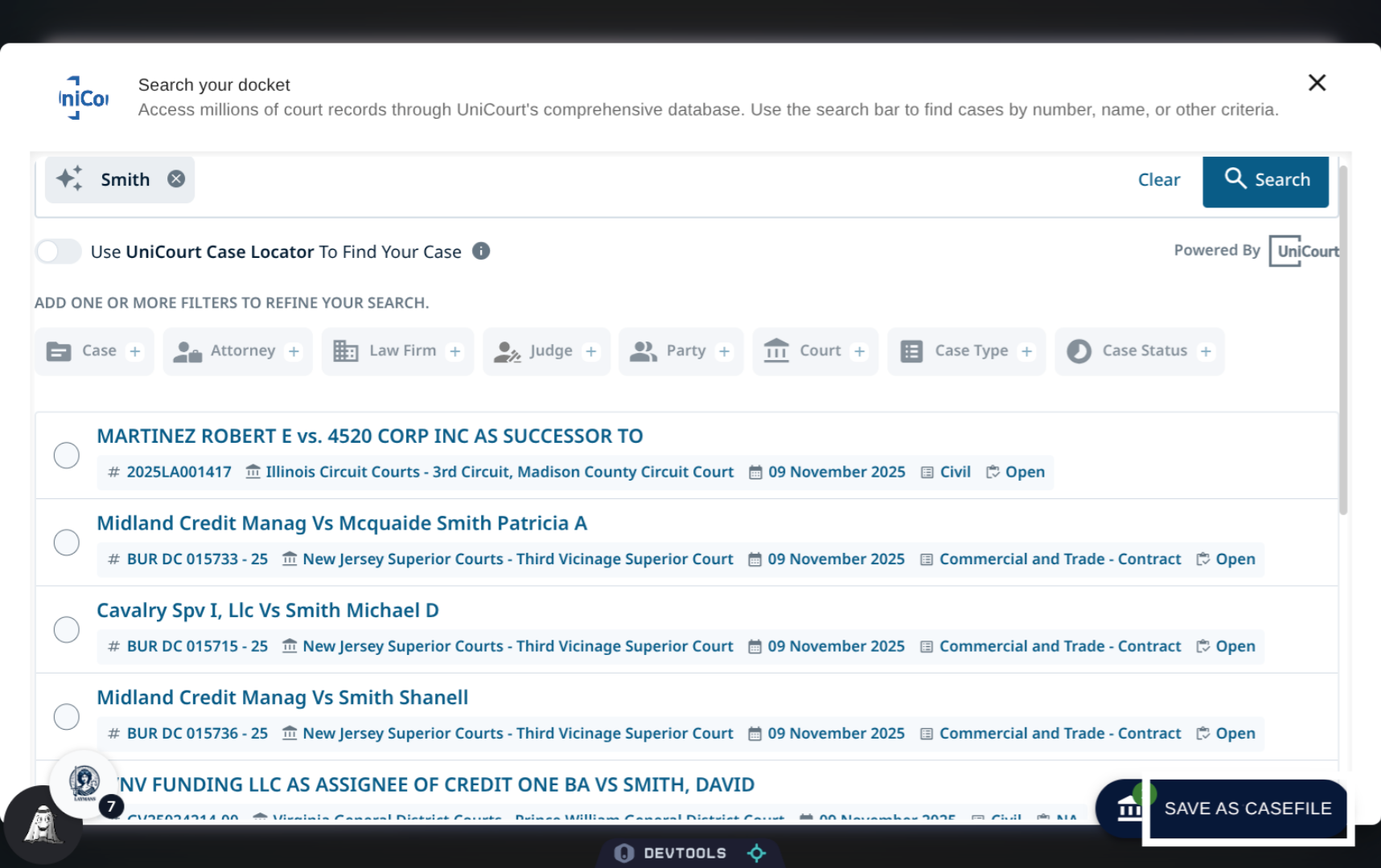 Click 'Save as Casefile'