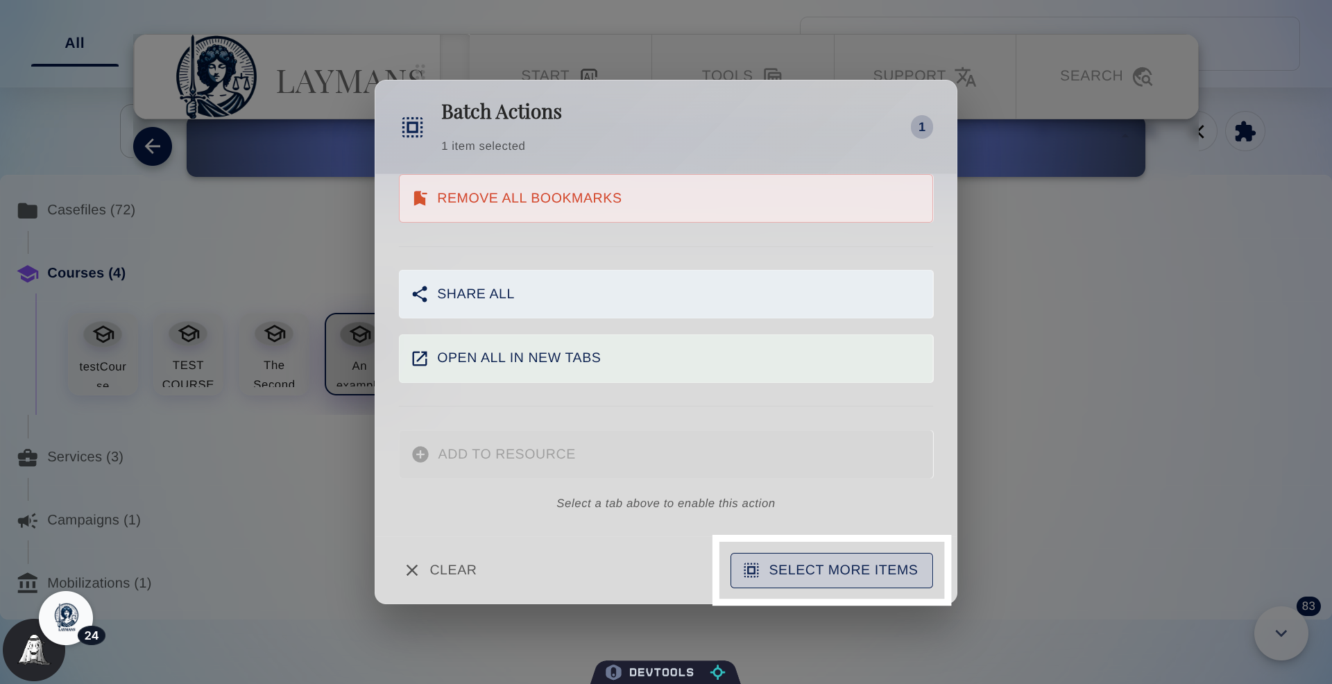 Click 'Select More Items' 