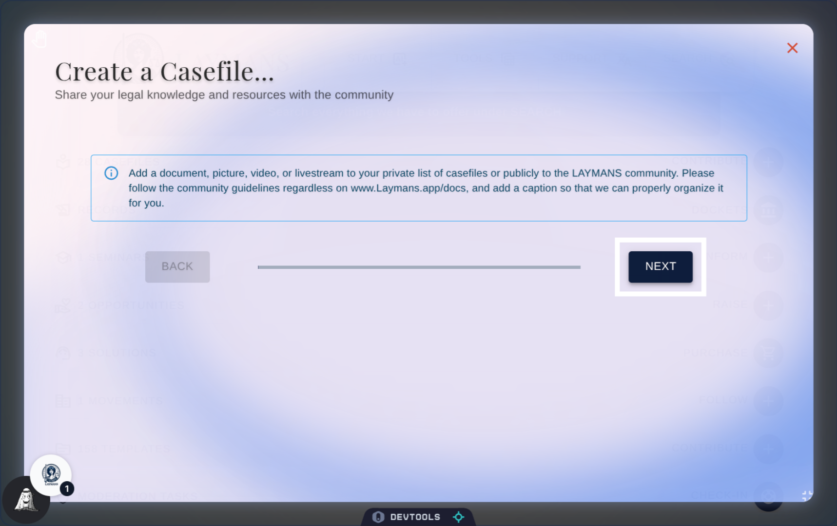 We'll move quickly, click 'Next'
