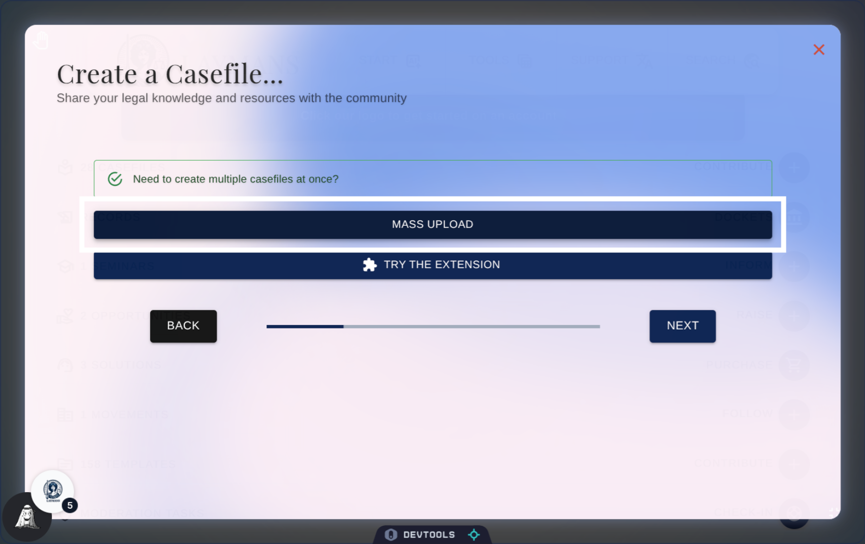 Alternatively, click 'Mass Upload'