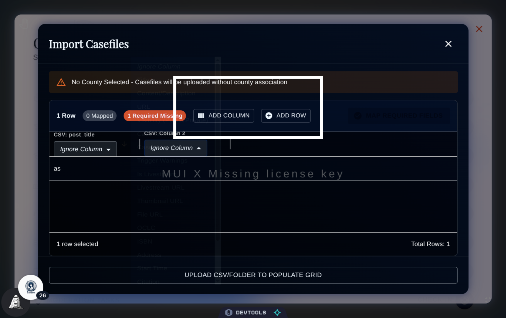 You can build out your upload here.
