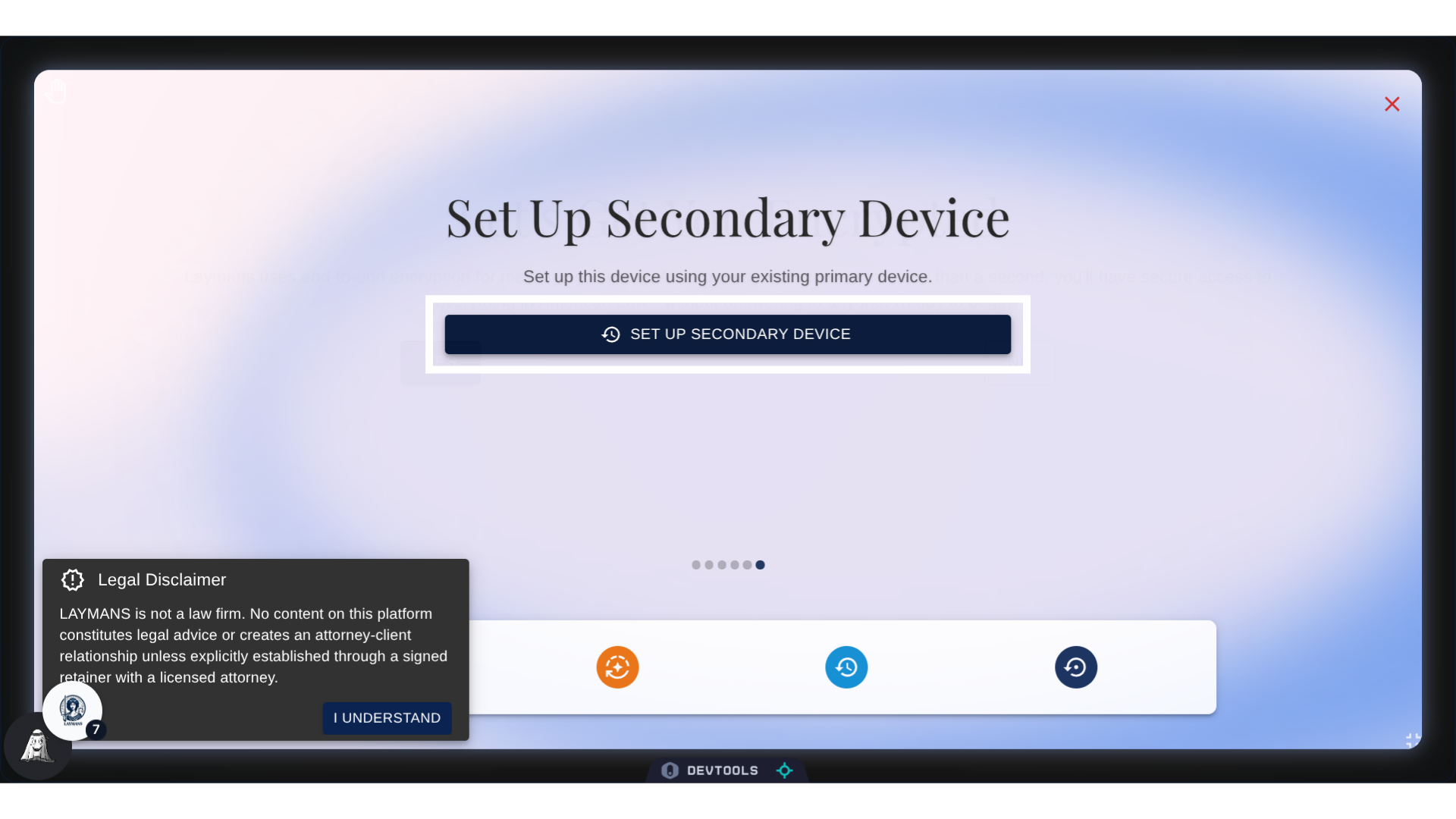Click 'Set Up Secondary Device'