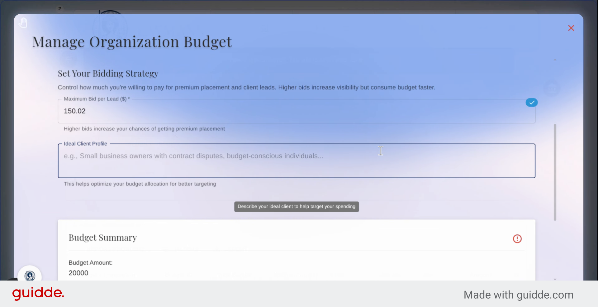 Specify Client Profile