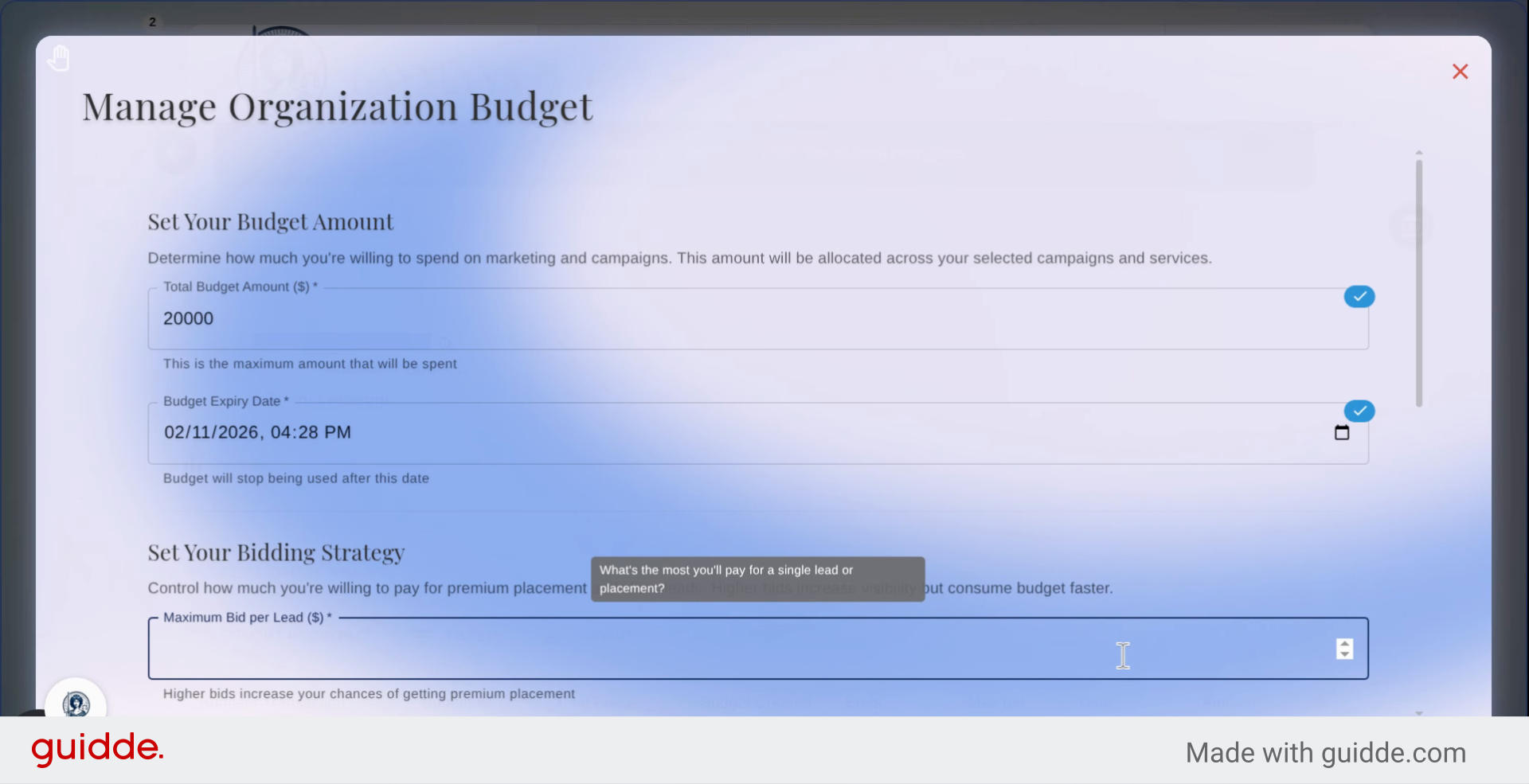 Enter Maximum Bid Amount