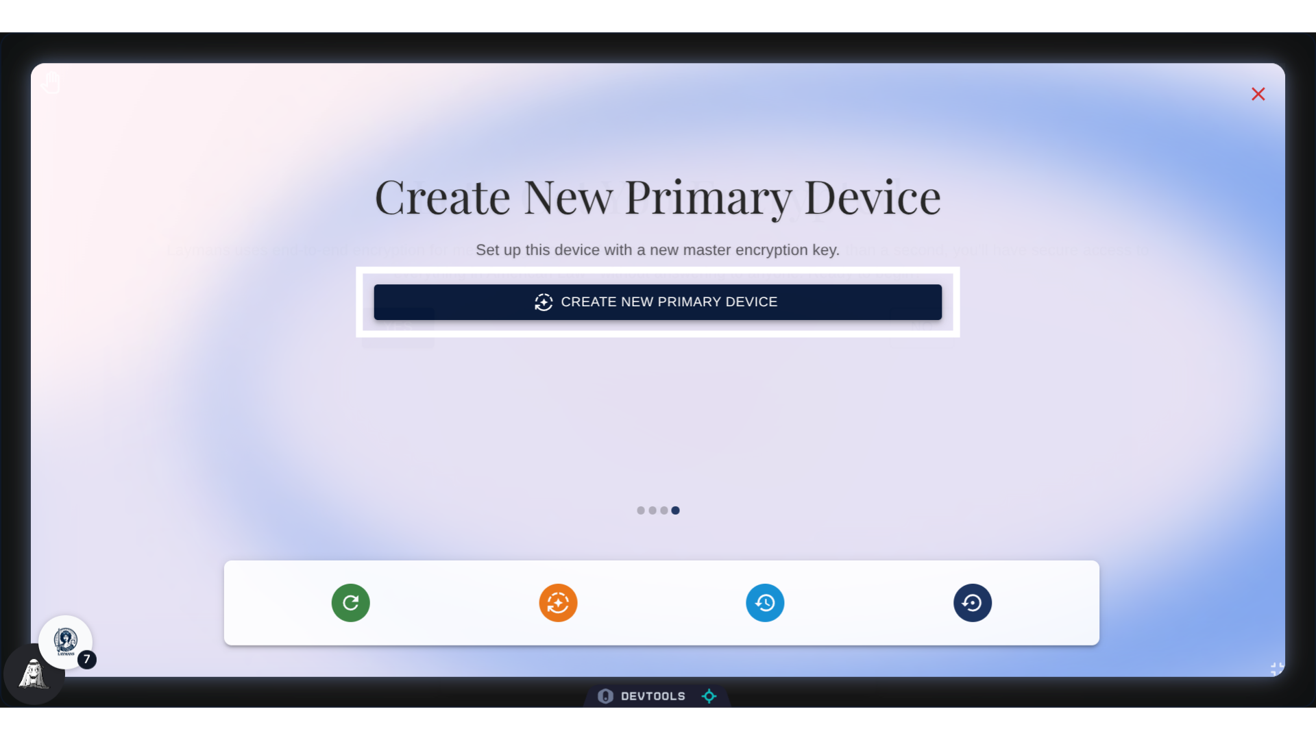 Click 'Create New Primary Device'