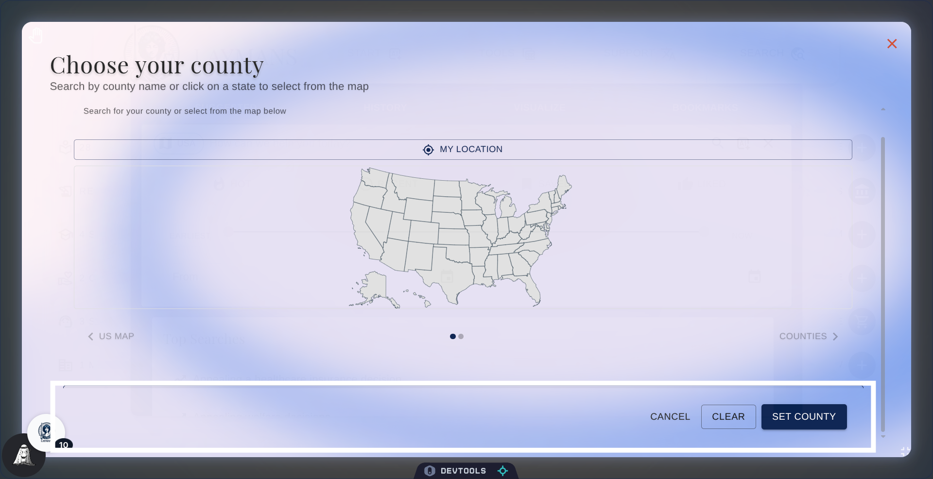 Set or Cancel County Selection