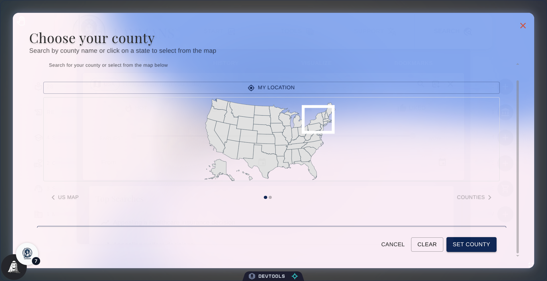 Confirm County Selection