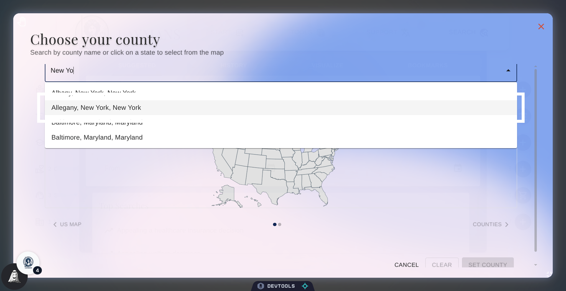 Select County From List