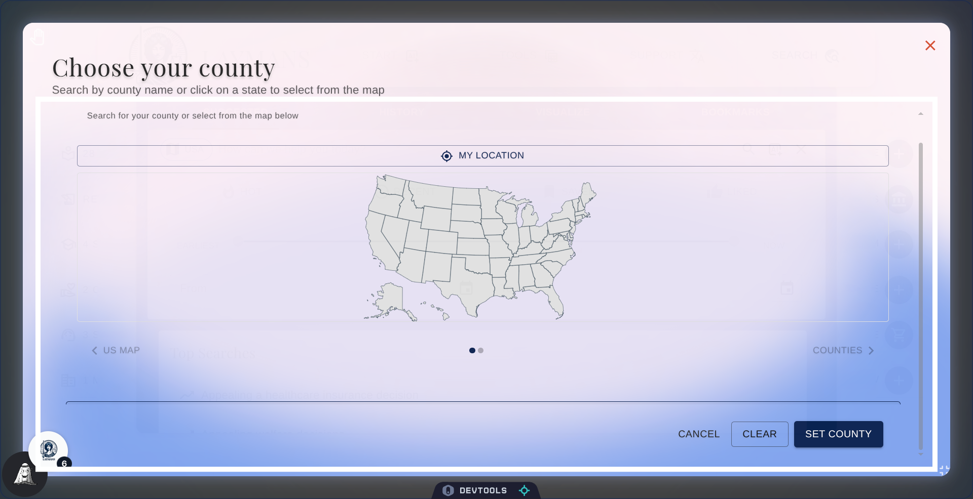 Open County Confirmation Panel