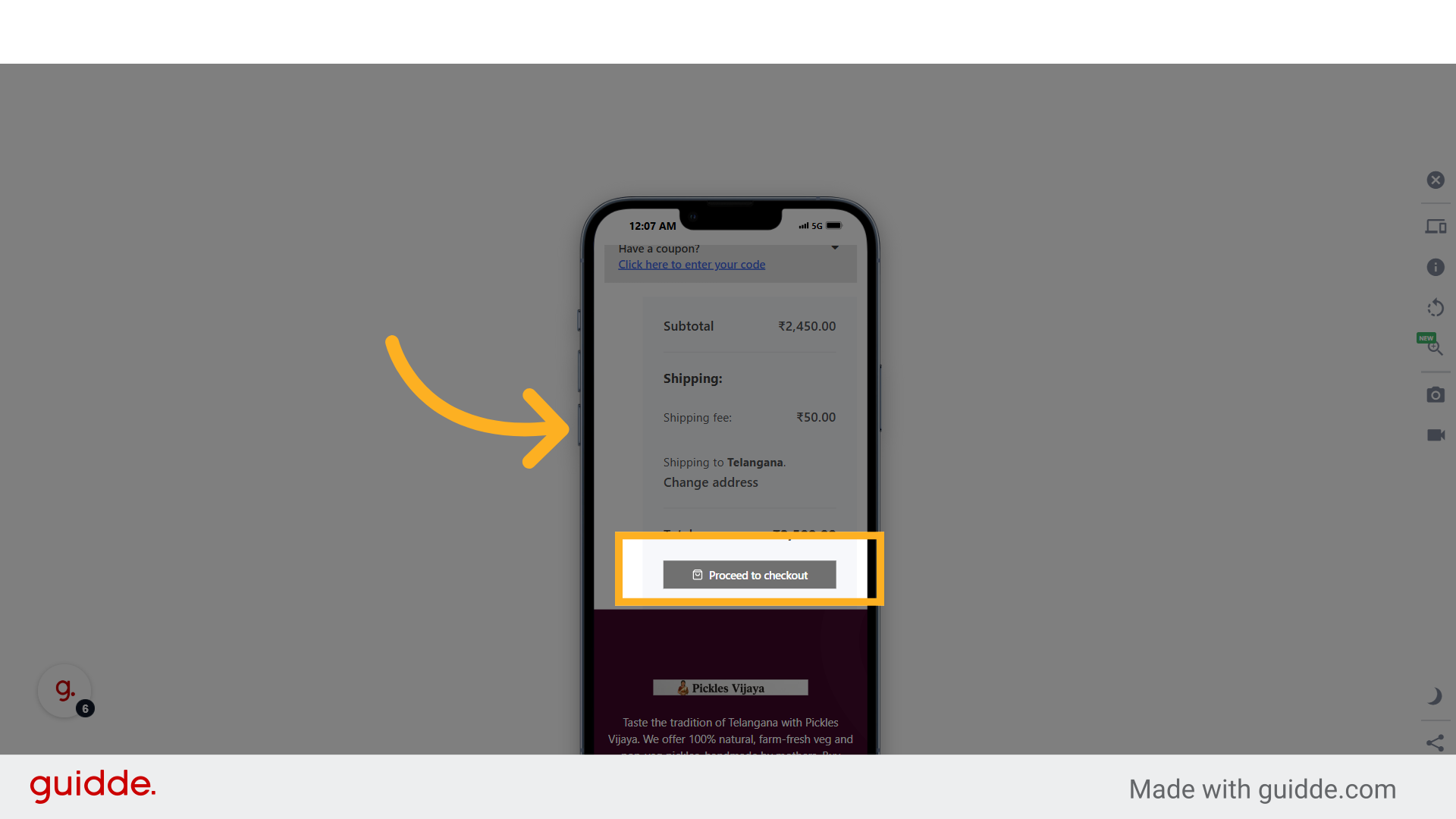 Click 'Proceed to checkout'