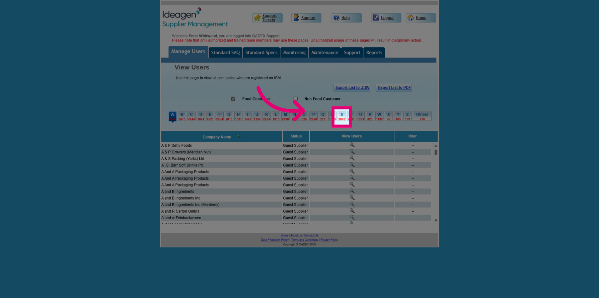 Select Specific User